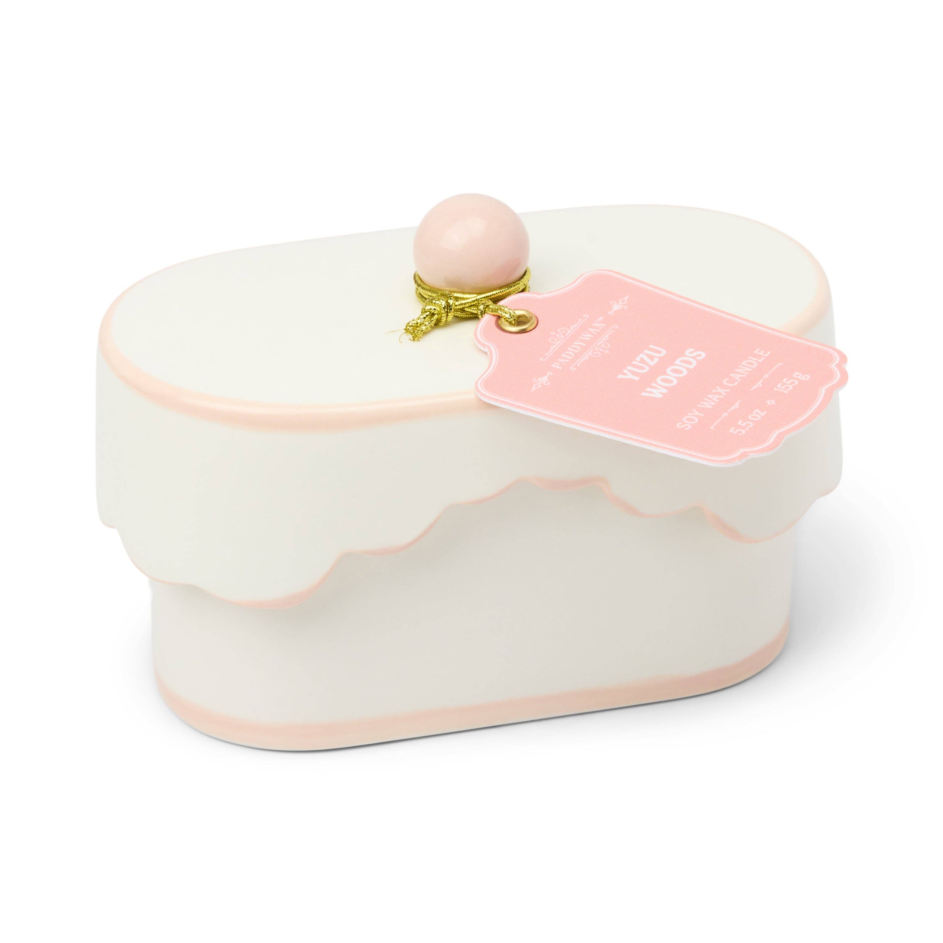 Cherie Ceramic Dish Candle - Pink - Yuzu Woods