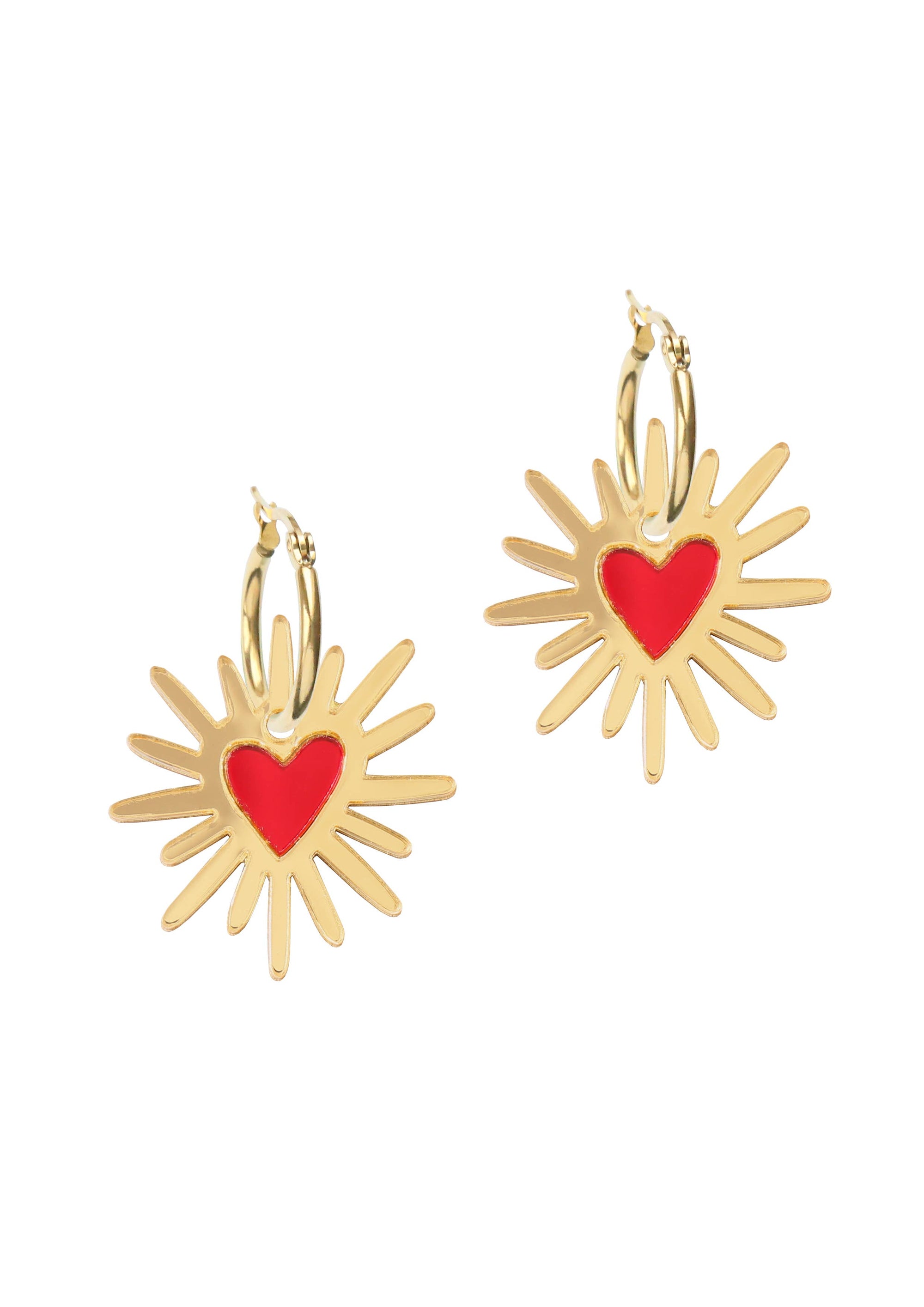 Shining Heart Hoops: Gold + Red