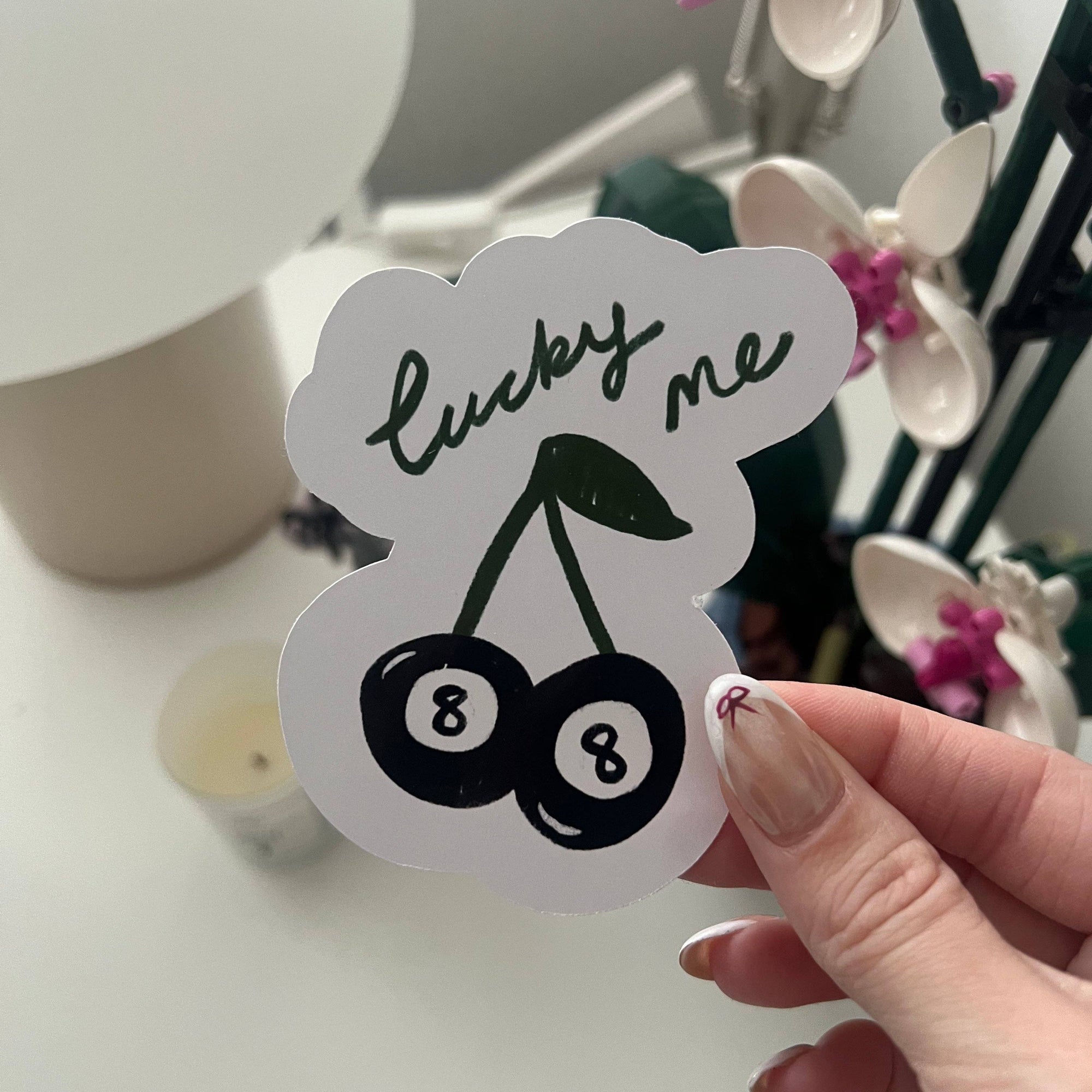 Lucky 8 Ball Cherries Sticker