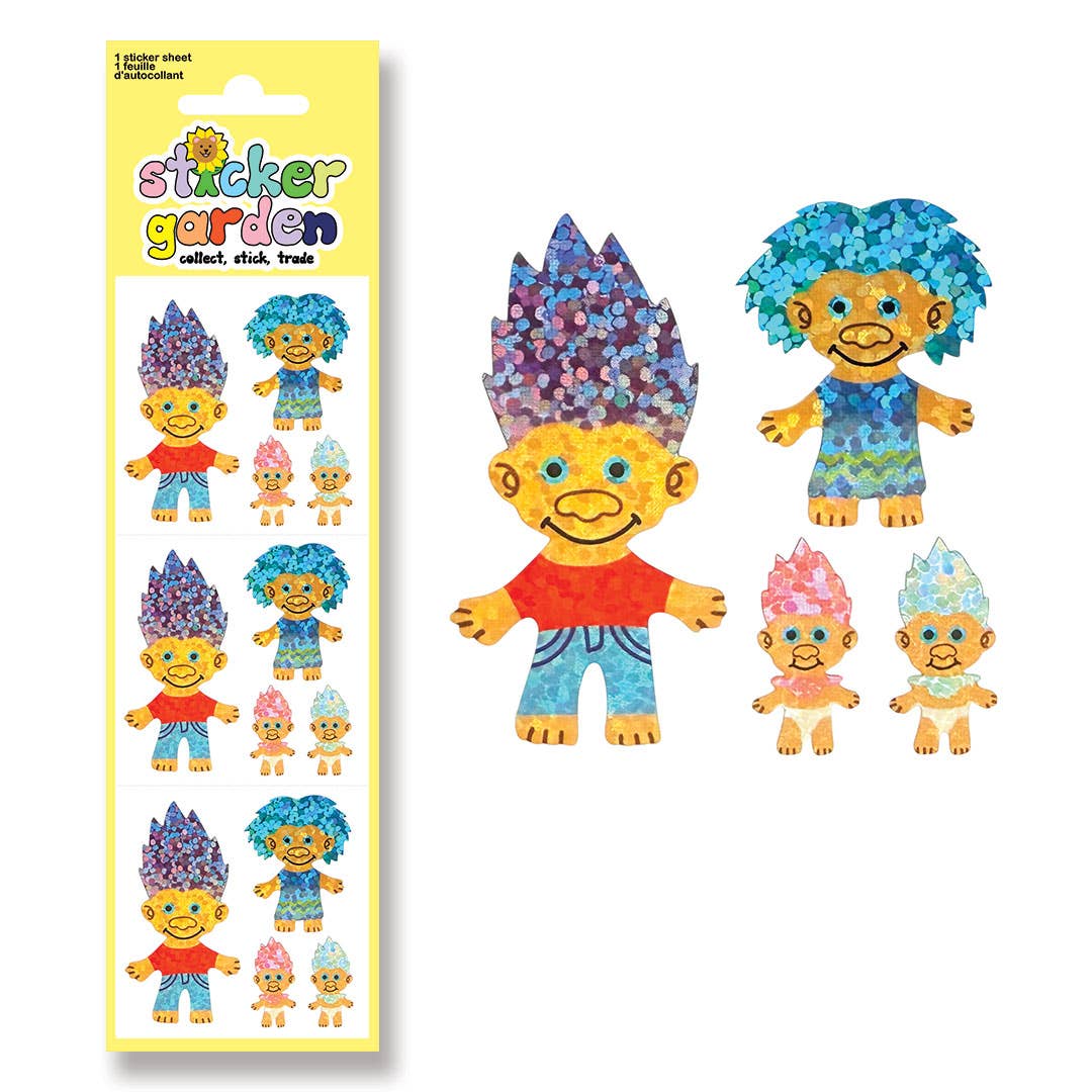 Sparkley Troll Sticker Sheet