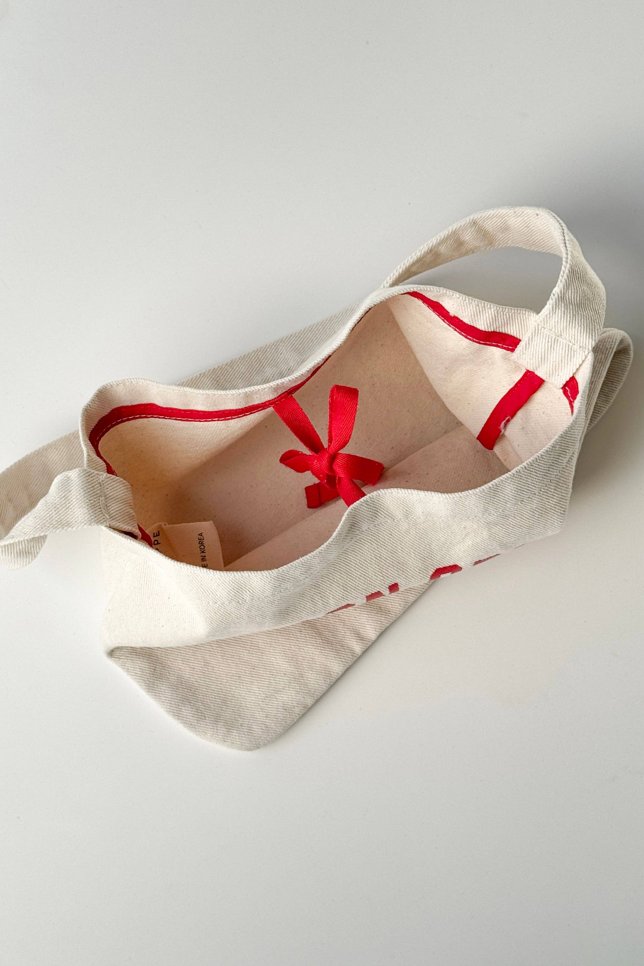 Le Bon Shoppe Petite Happy Carry Bag - Naturel + Red