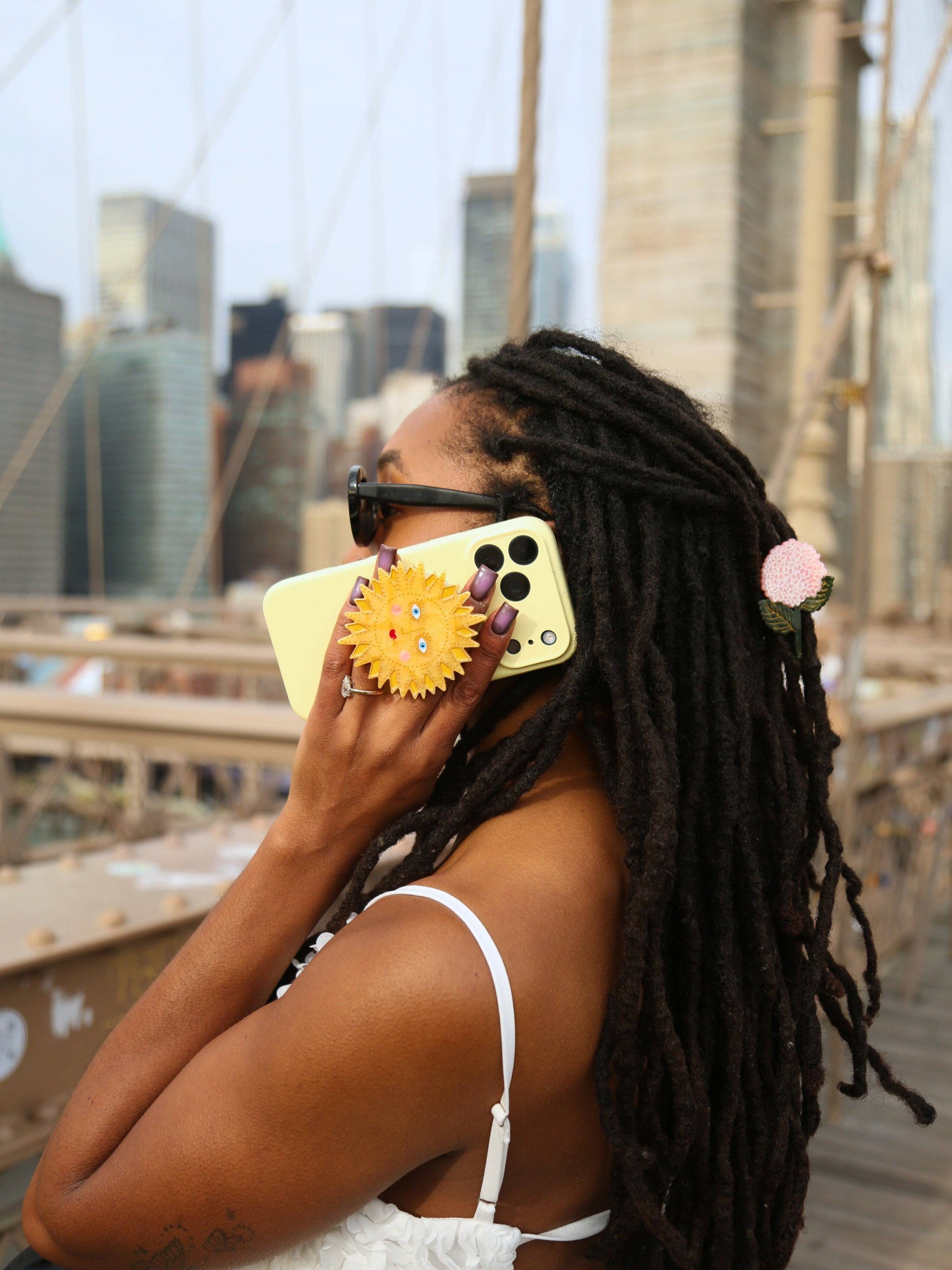 Hand-painted Celestial Sun GripCharm | Eco-Friendly