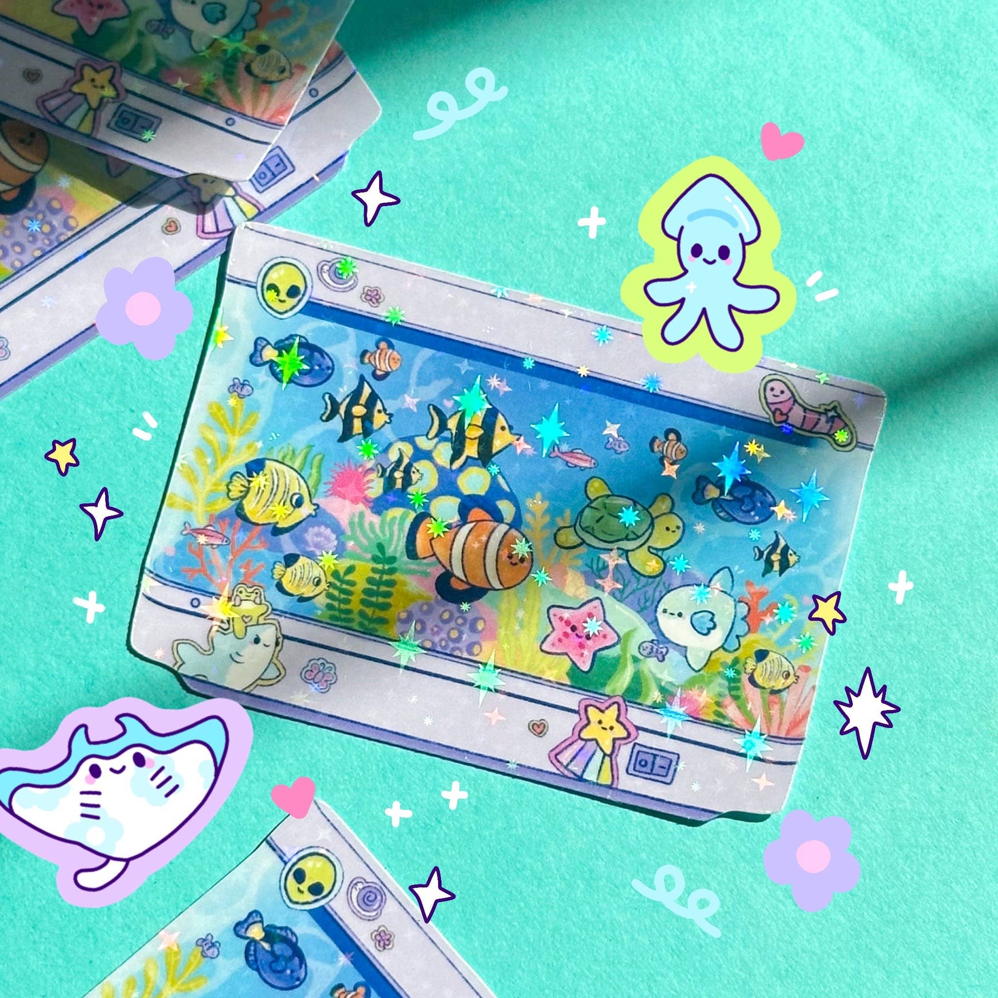Fish Tank Holographic Sticker