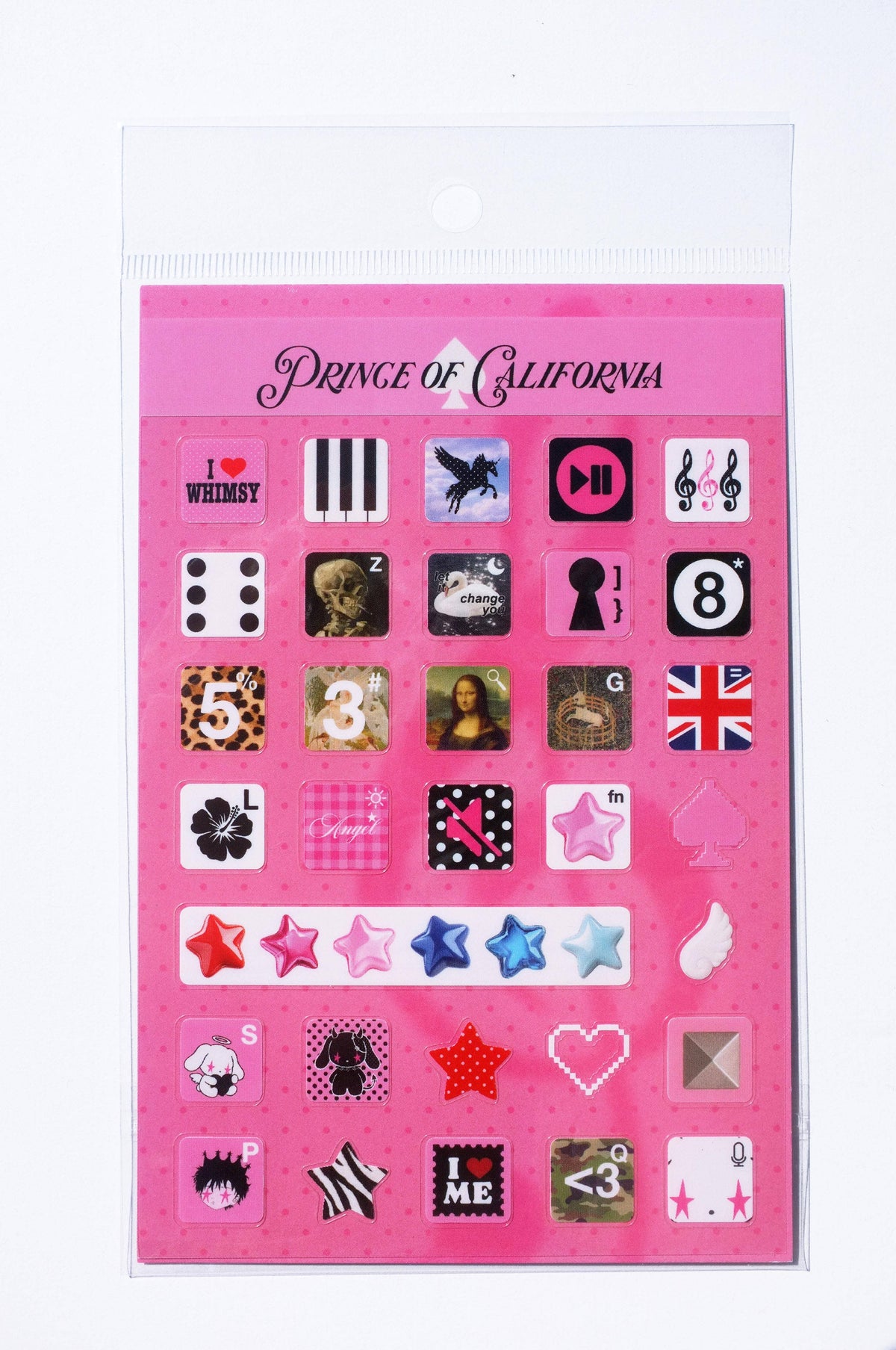 Prince of California Keyboard Sticker Sheet