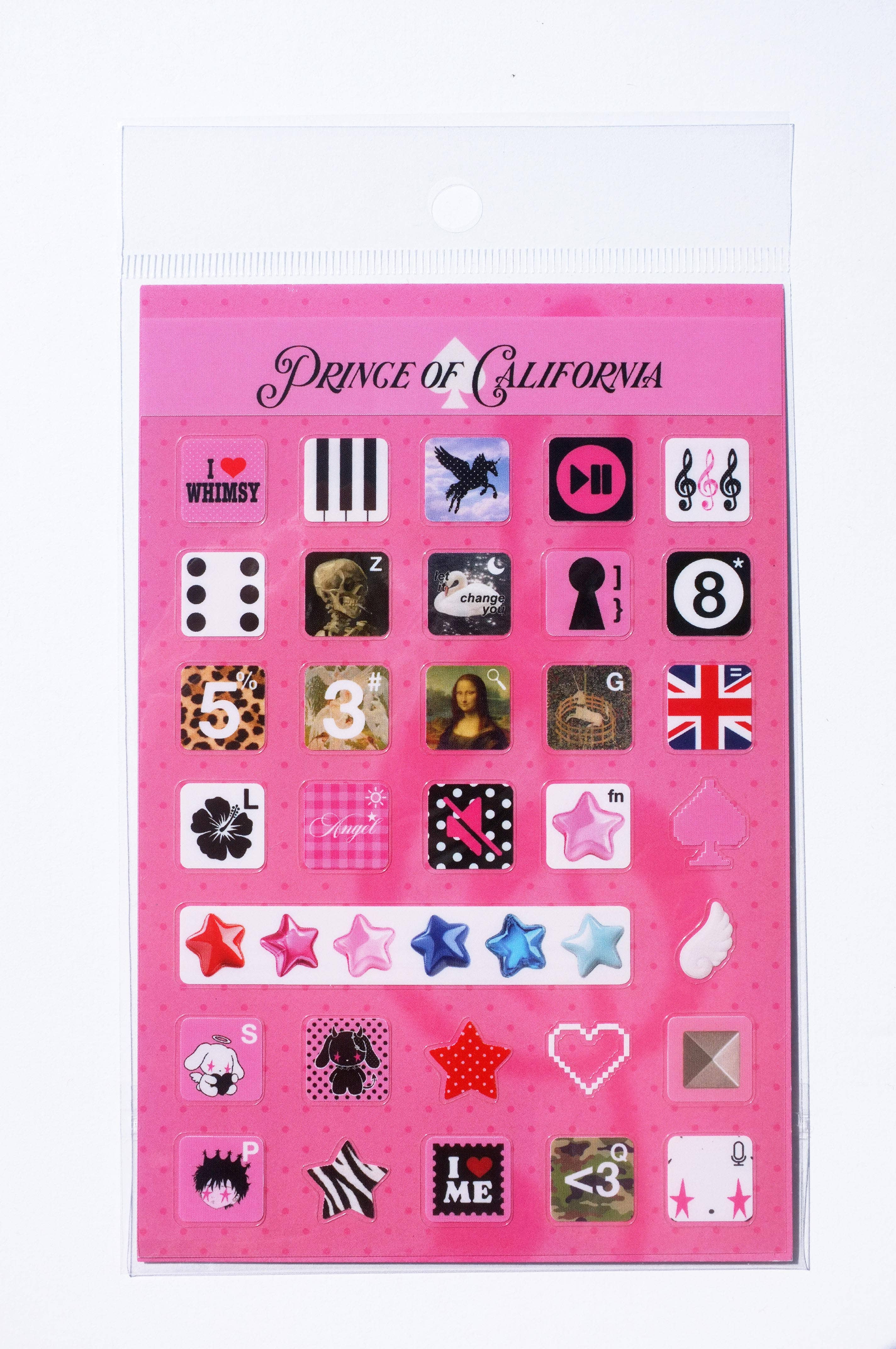 Prince of California Keyboard Sticker Sheet
