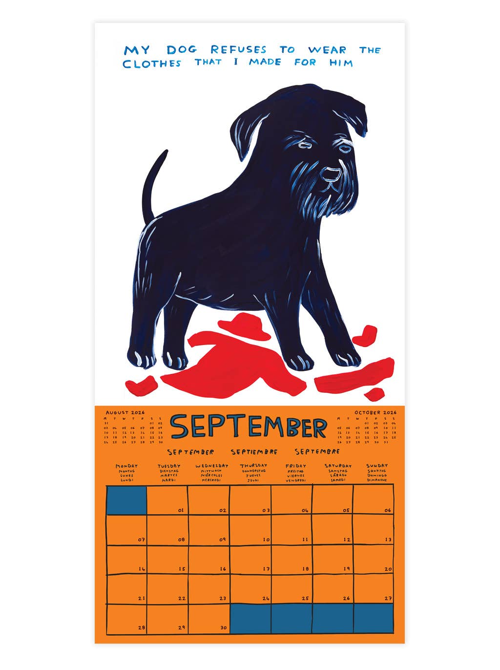 David Shrigley Official 2026 Wall Calendar