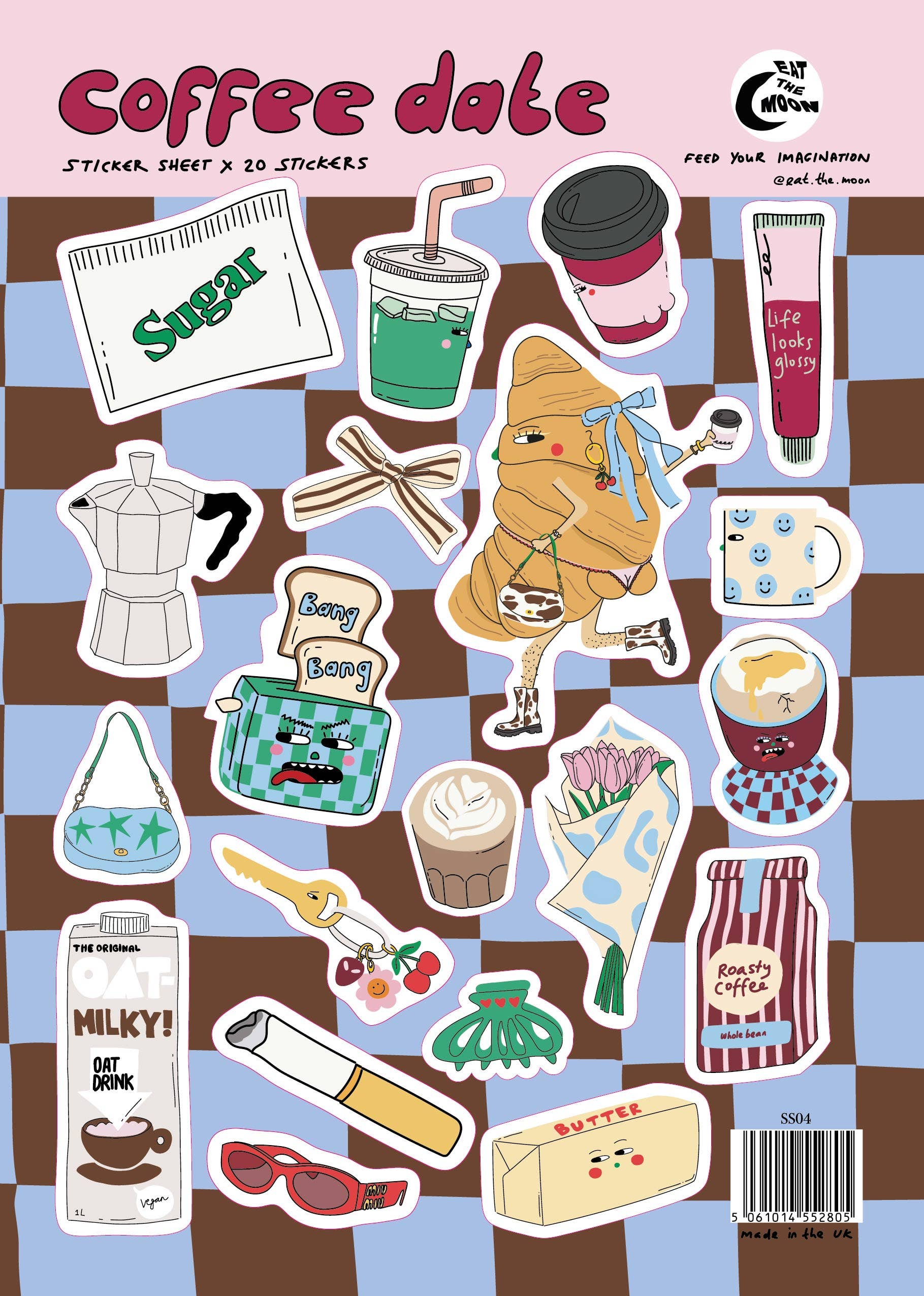 Eat The Moon A5 Sticker Sheet - Coffee Dates