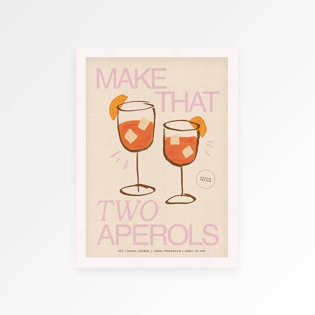 Aperol print teal A4 — gallery wall inspo