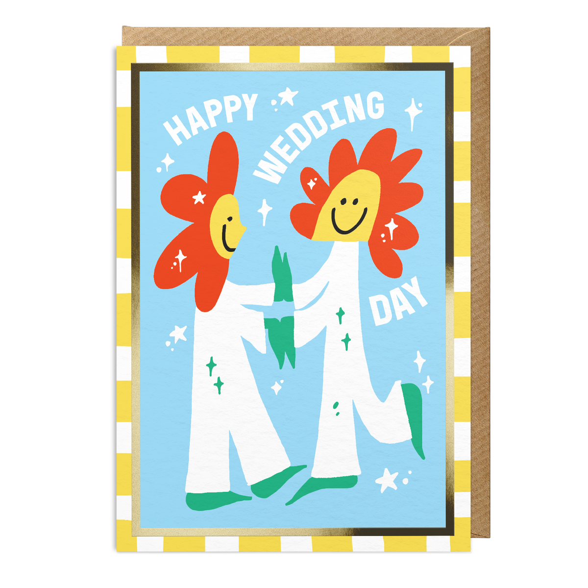Happy Wedding Day Flower Couple
