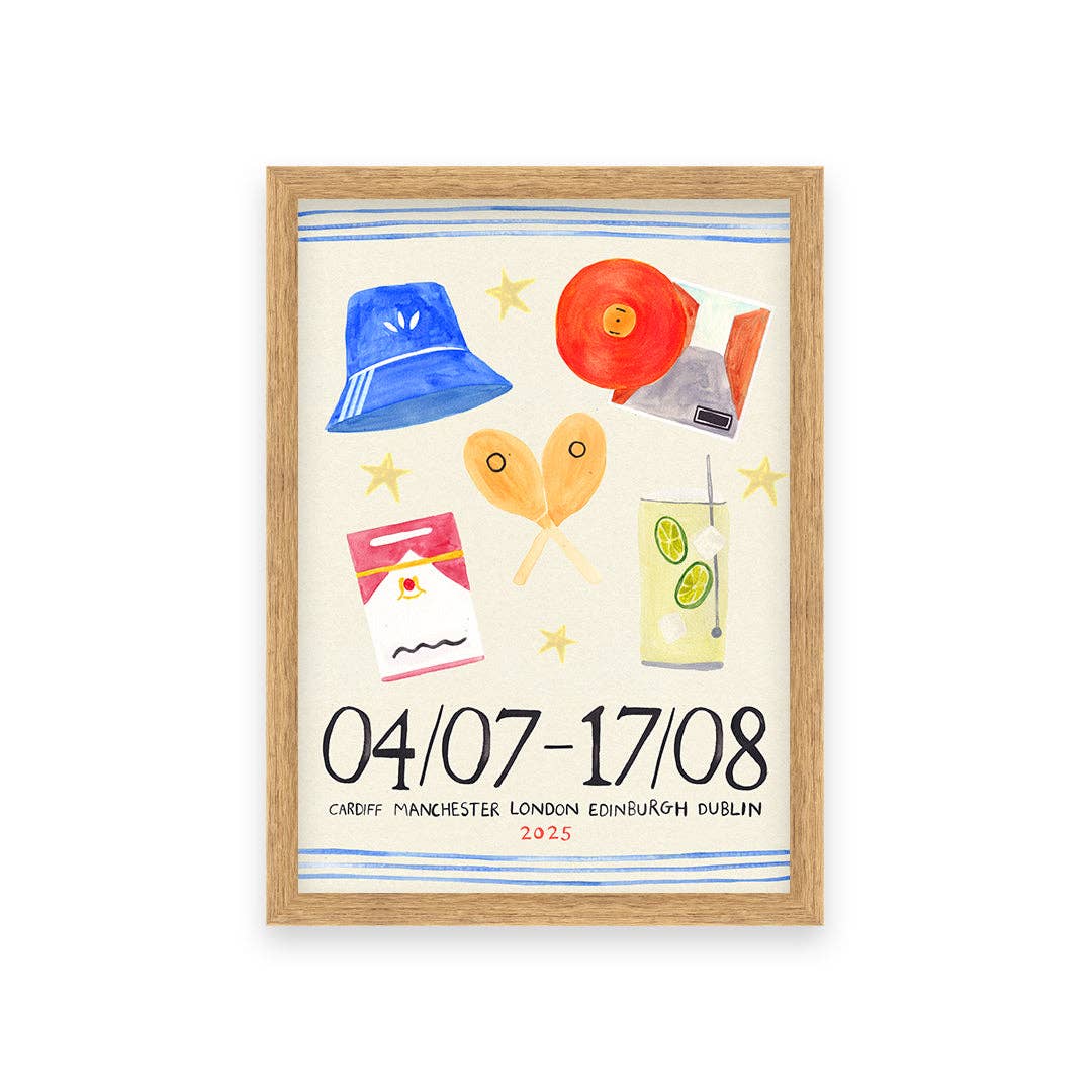 Oasis Gigs Trinket Hand Painted Print: Unframed / A5