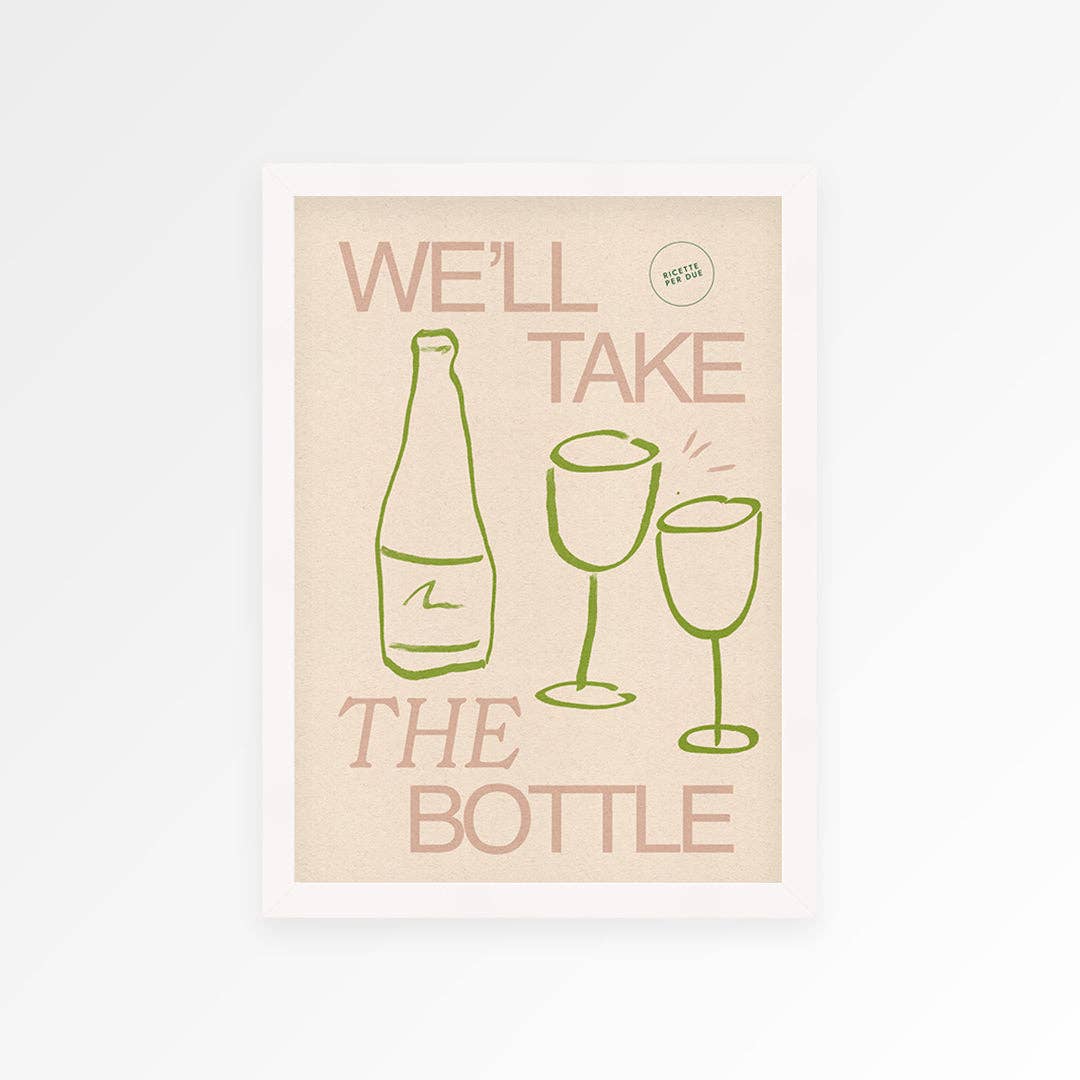 Wine print brown A4 gift for wine lovers