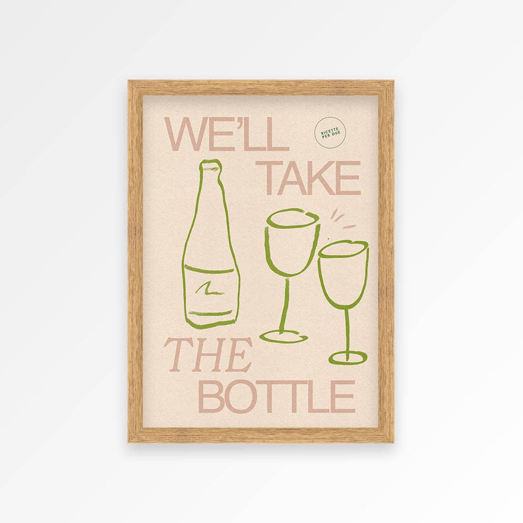 Wine wall art brown A4 — Modern Love Store