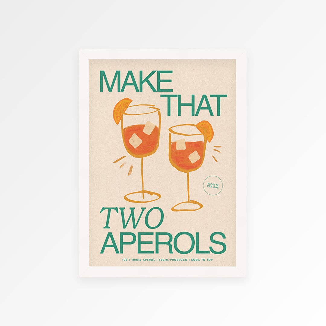 Aperol print teal A3 — Modern Love Store