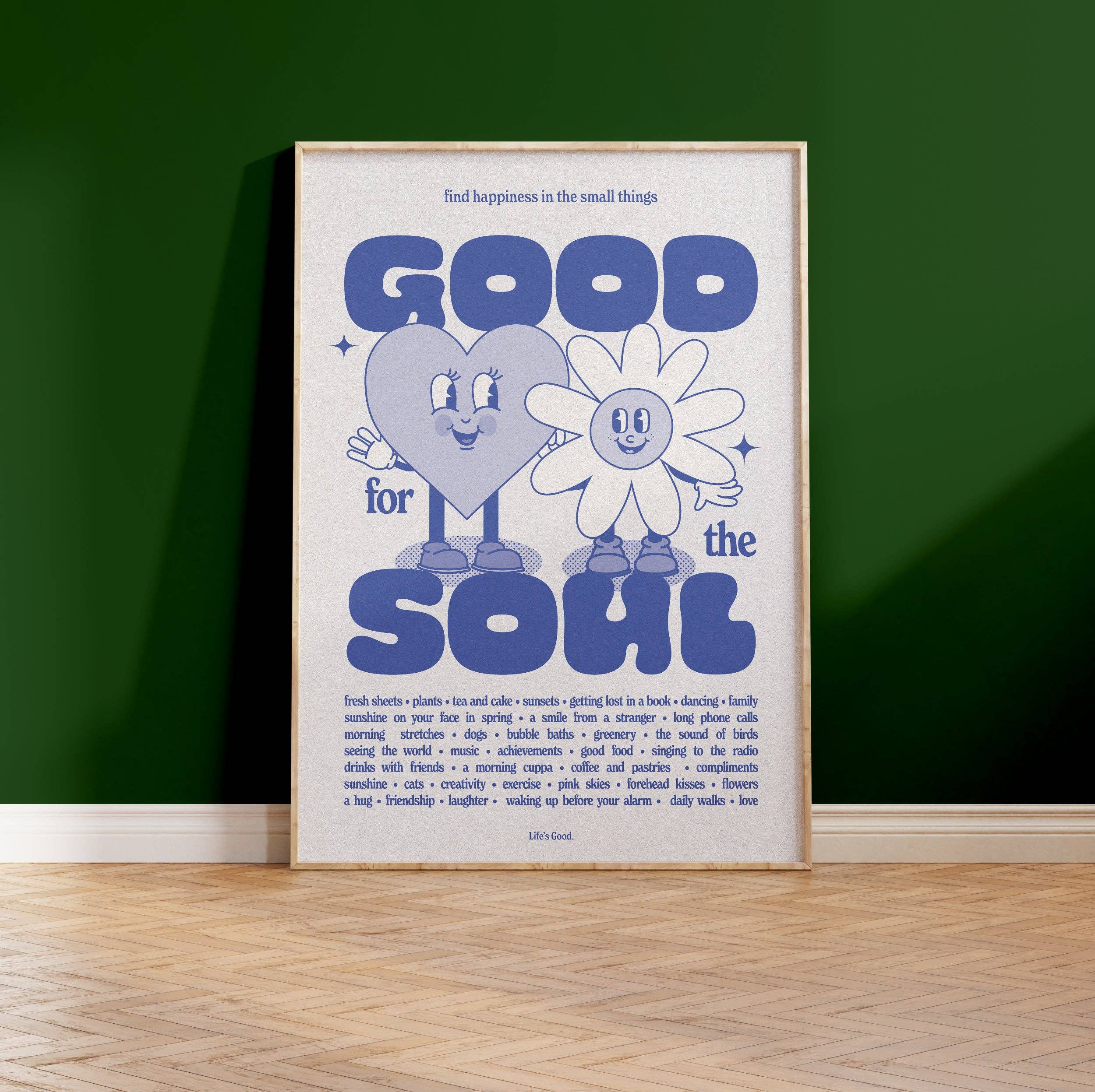 Good For The Soul Print: Green / Unframed / A4
