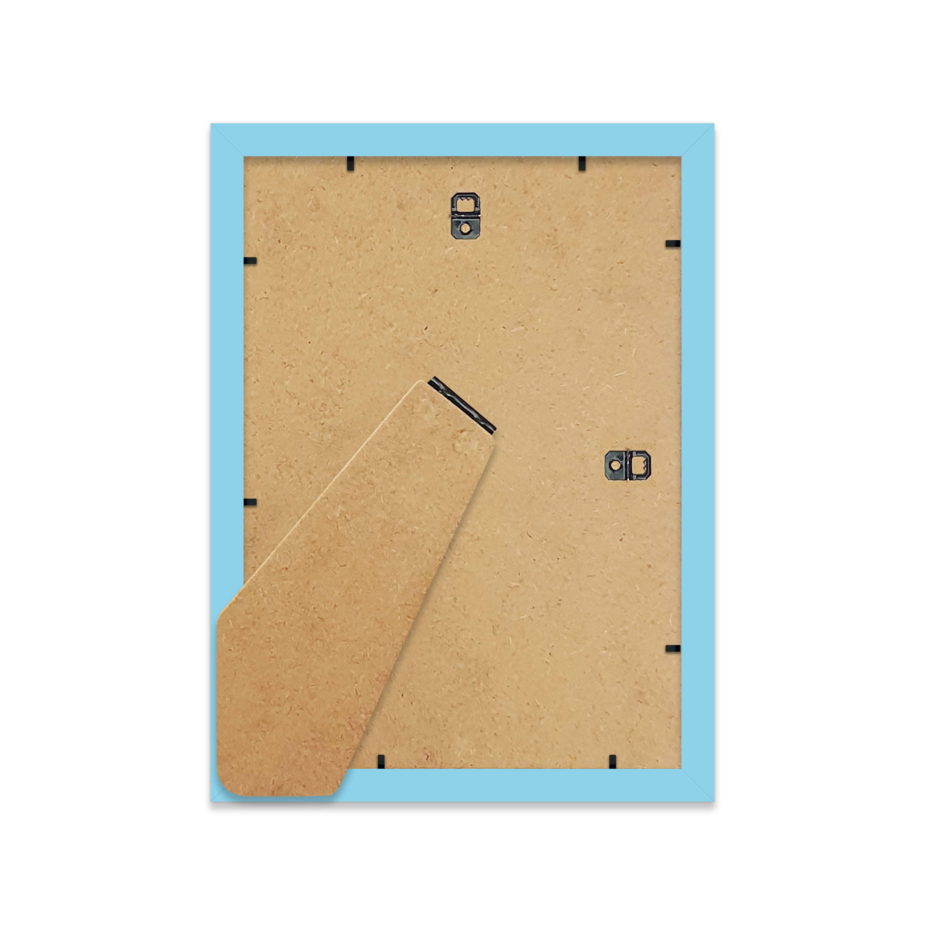 Light blue A4 frame with kickstand — freestanding blue photo frame for shelf or desk