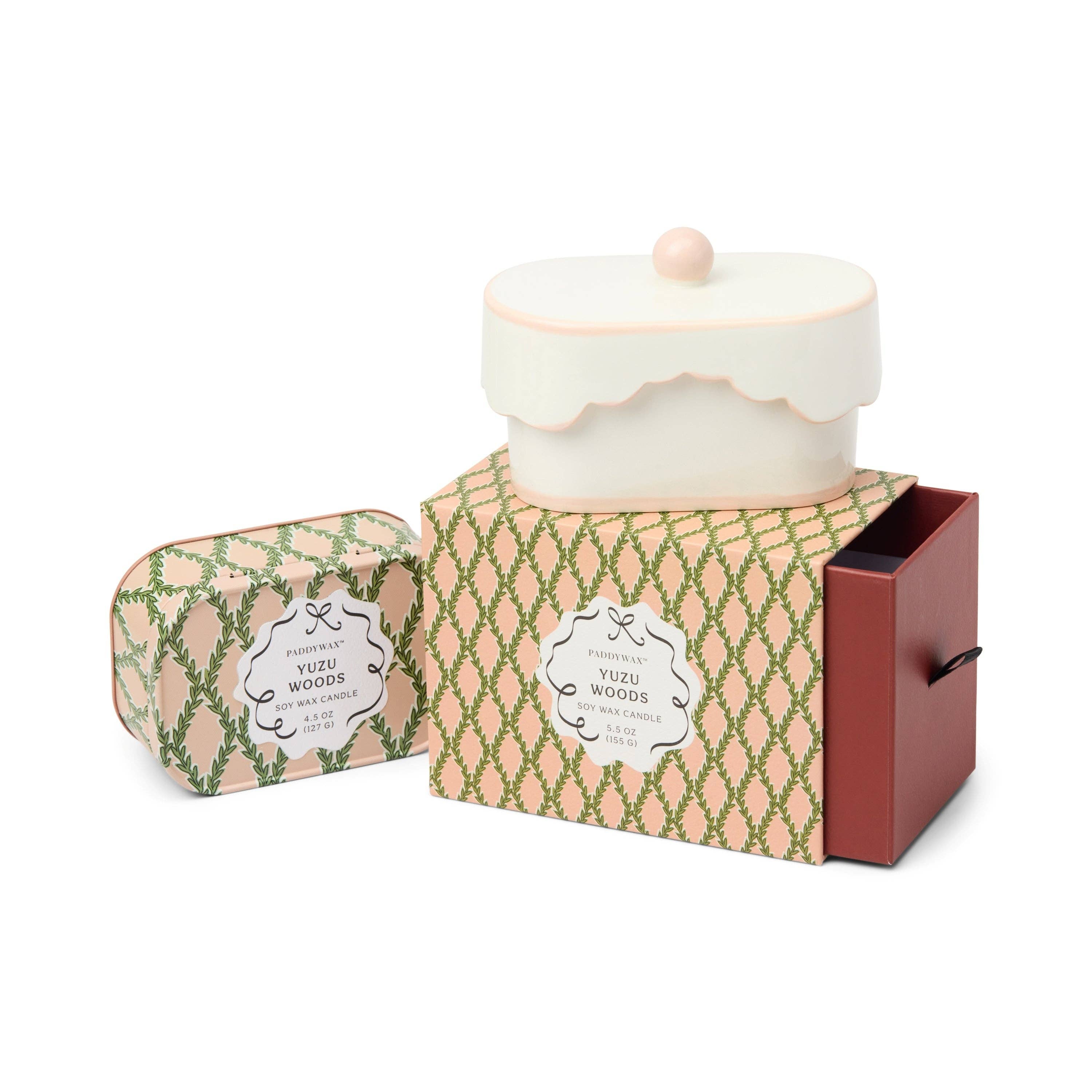 Cherie Ceramic Dish Candle - Pink - Yuzu Woods