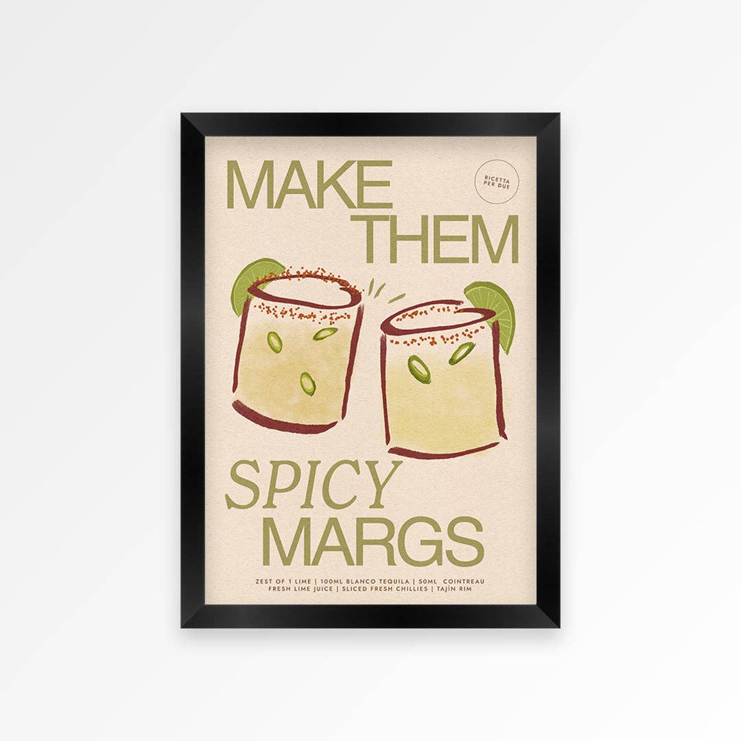 Spicy Marg Print: Pink / Unframed / A3