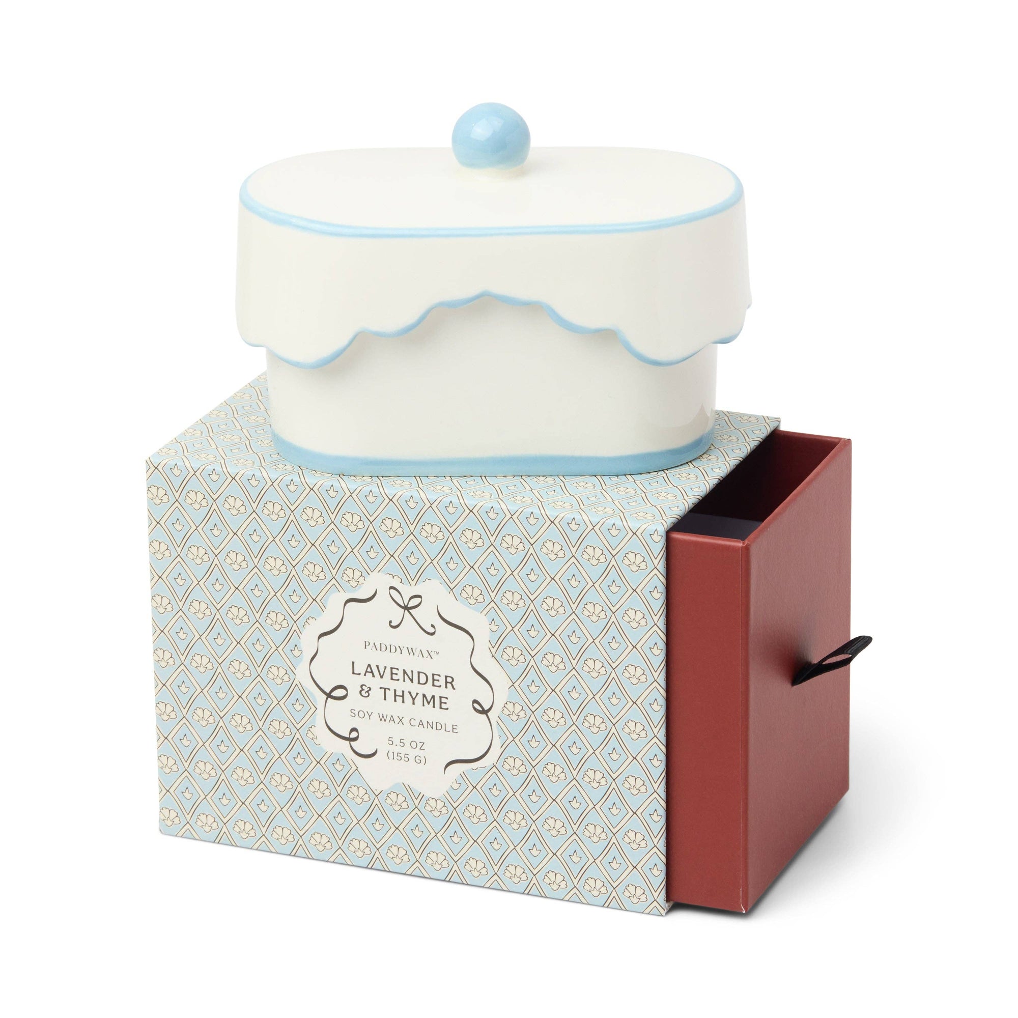 Cherie Ceramic Dish Candle - Blue - Lavender & Thyme