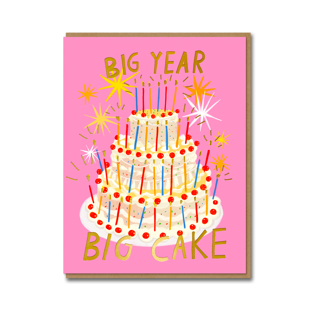 Big Year, Big Cake Birthday Card