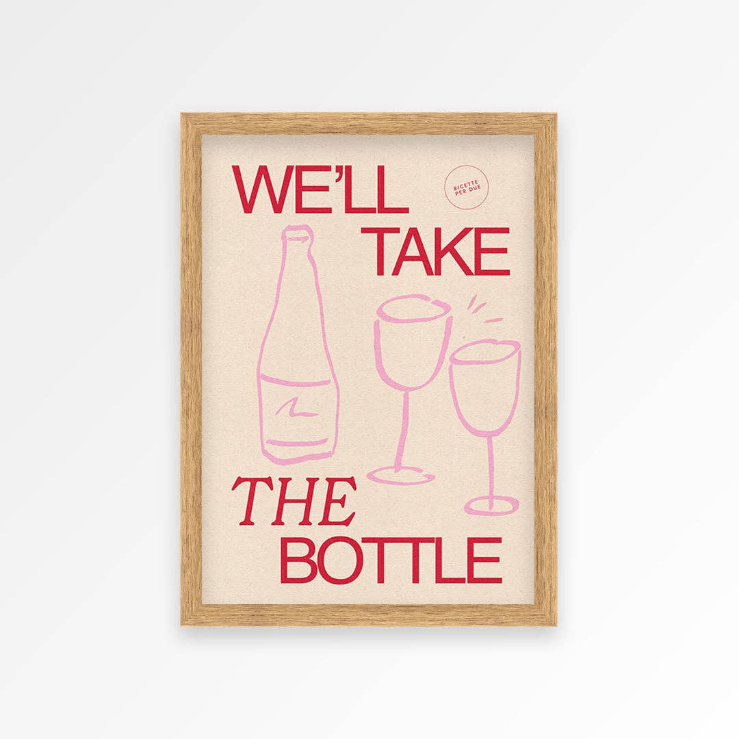 Wine print brown A4 kitchen decor inspo