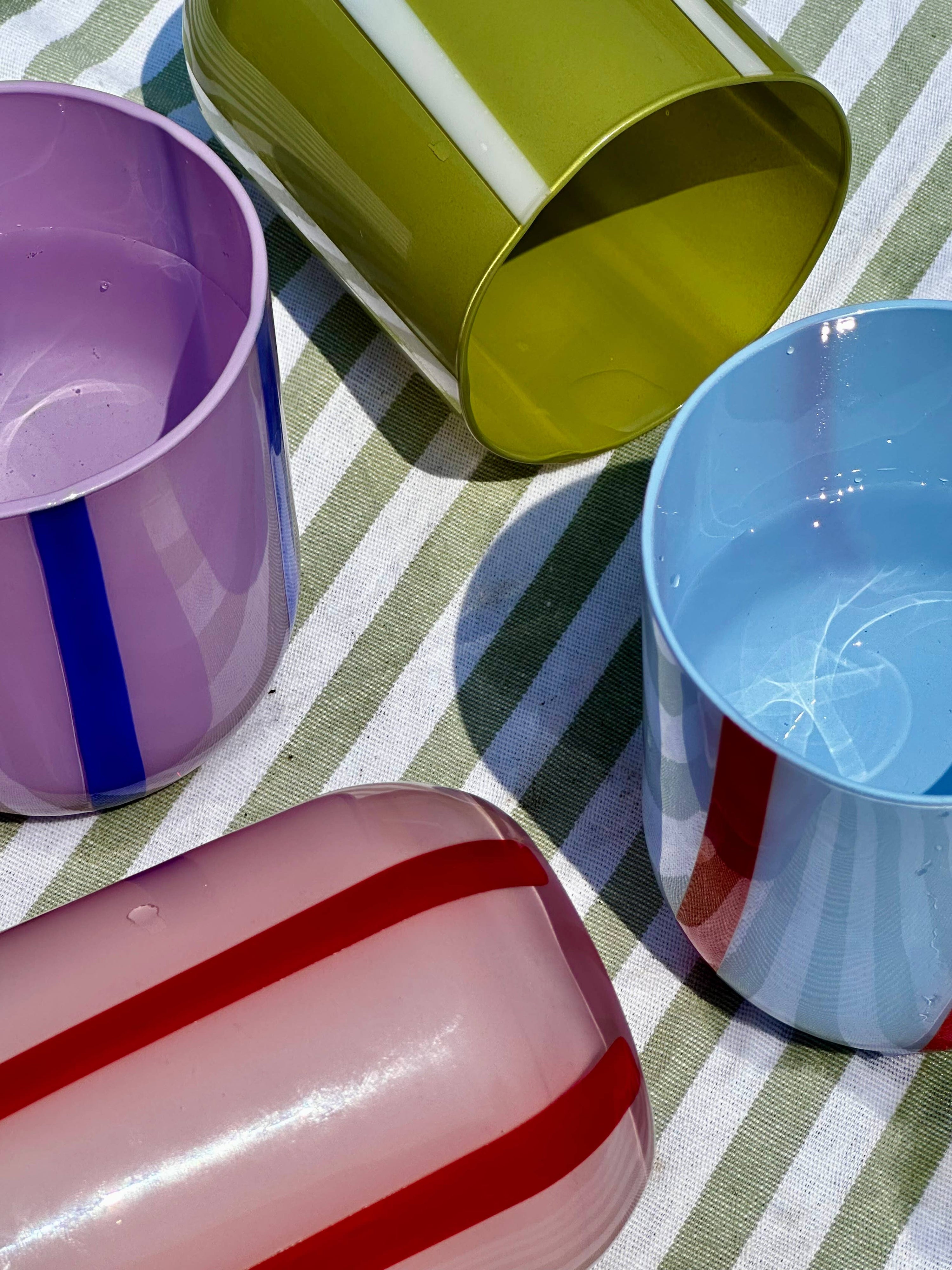 Atina Glassware: Lilac & Navy