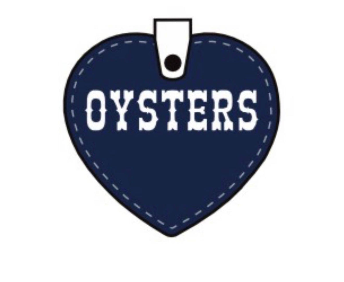 Oysters USA made Heart Keychain keyring restaurant giftshop
