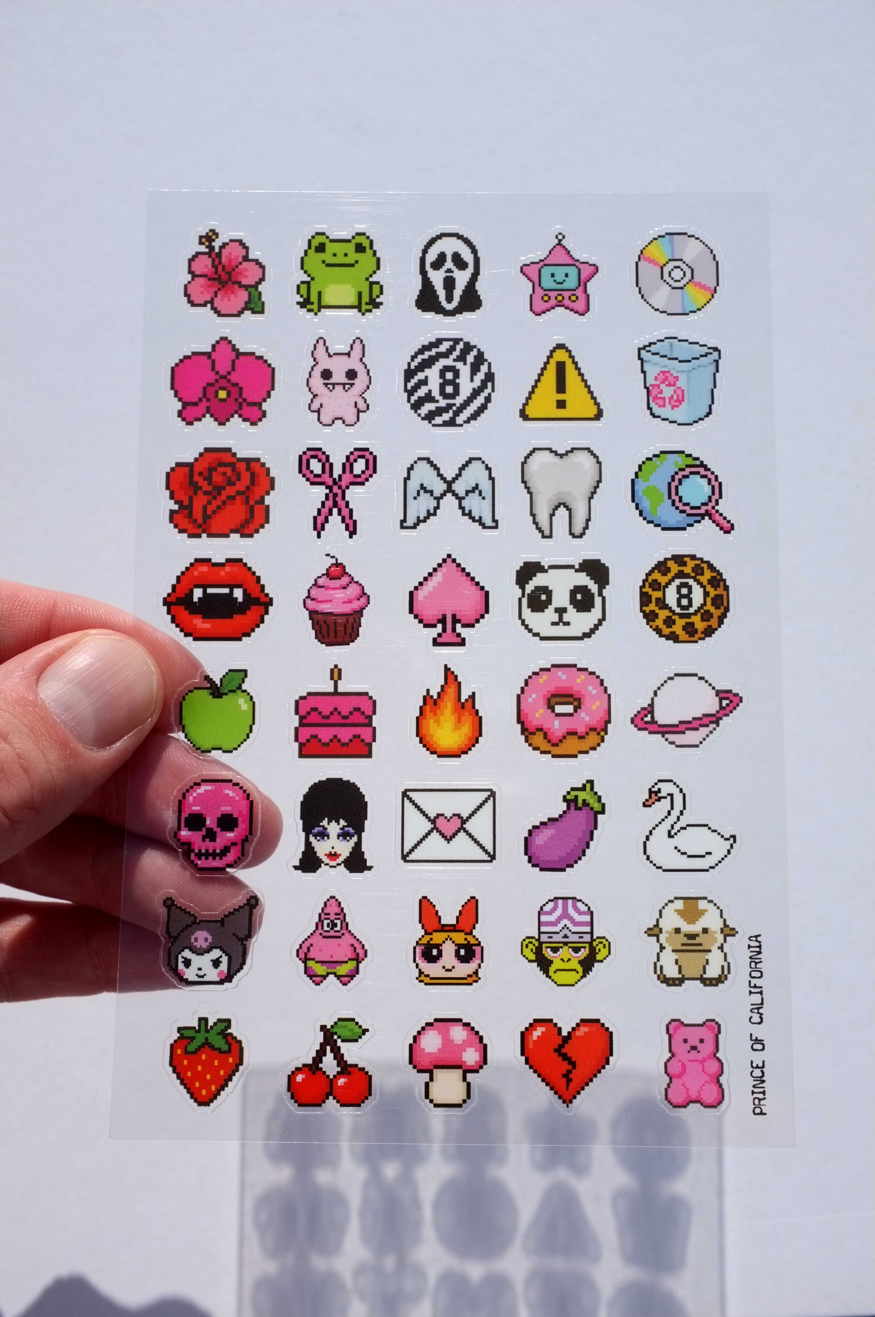 Prince of California Pixel Sticker Sheet