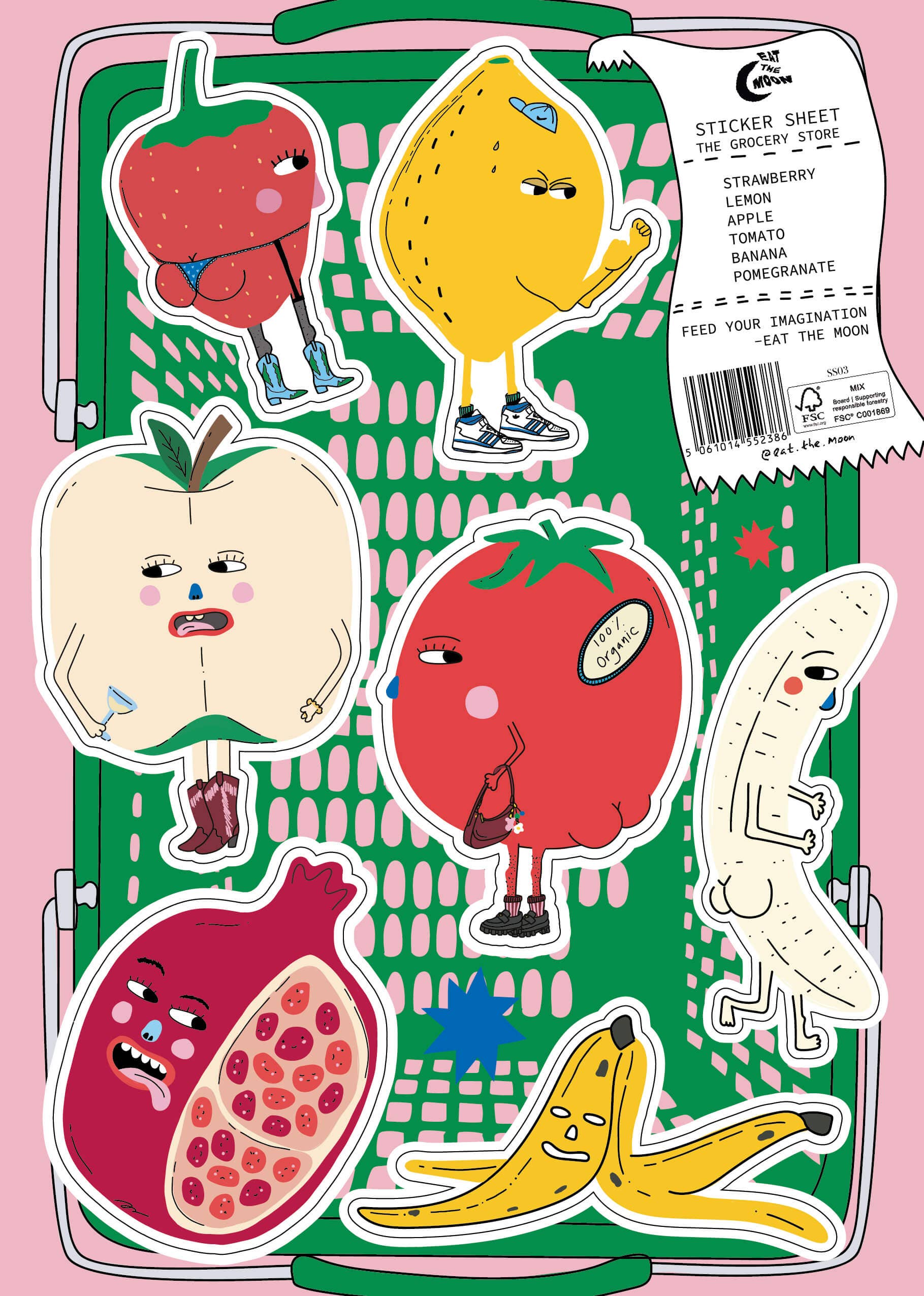 Eat The Moon  A5 Sticker Sheet- The Grocery Store