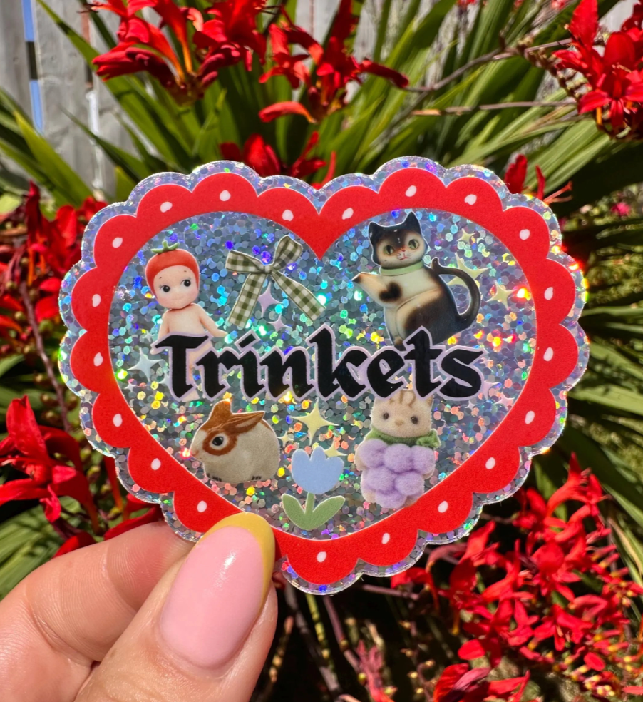 Trinkets Glitter Vinyl Sticker