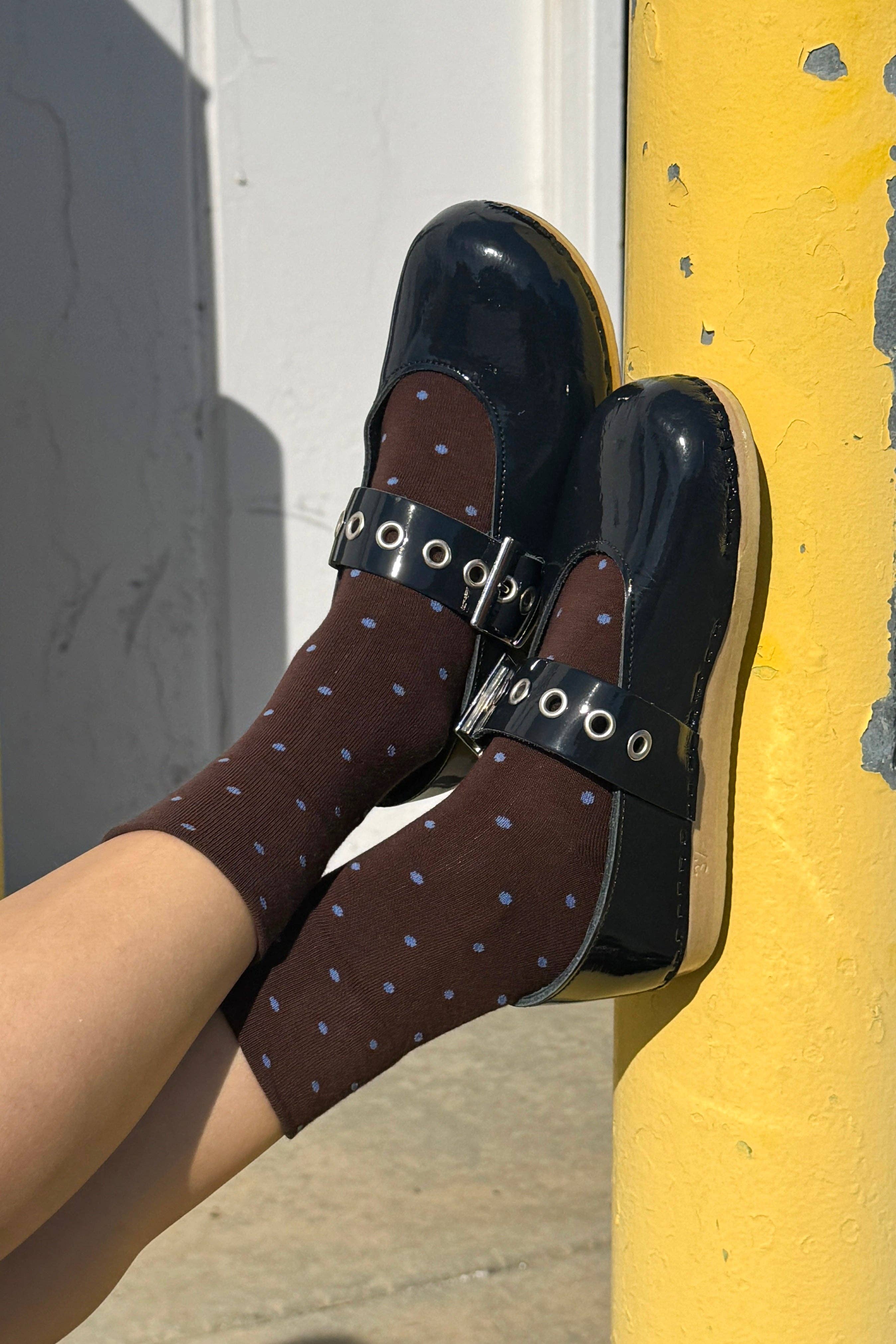 Patterned Sneaker Socks - POLKA DOT - BLUE/NAVY