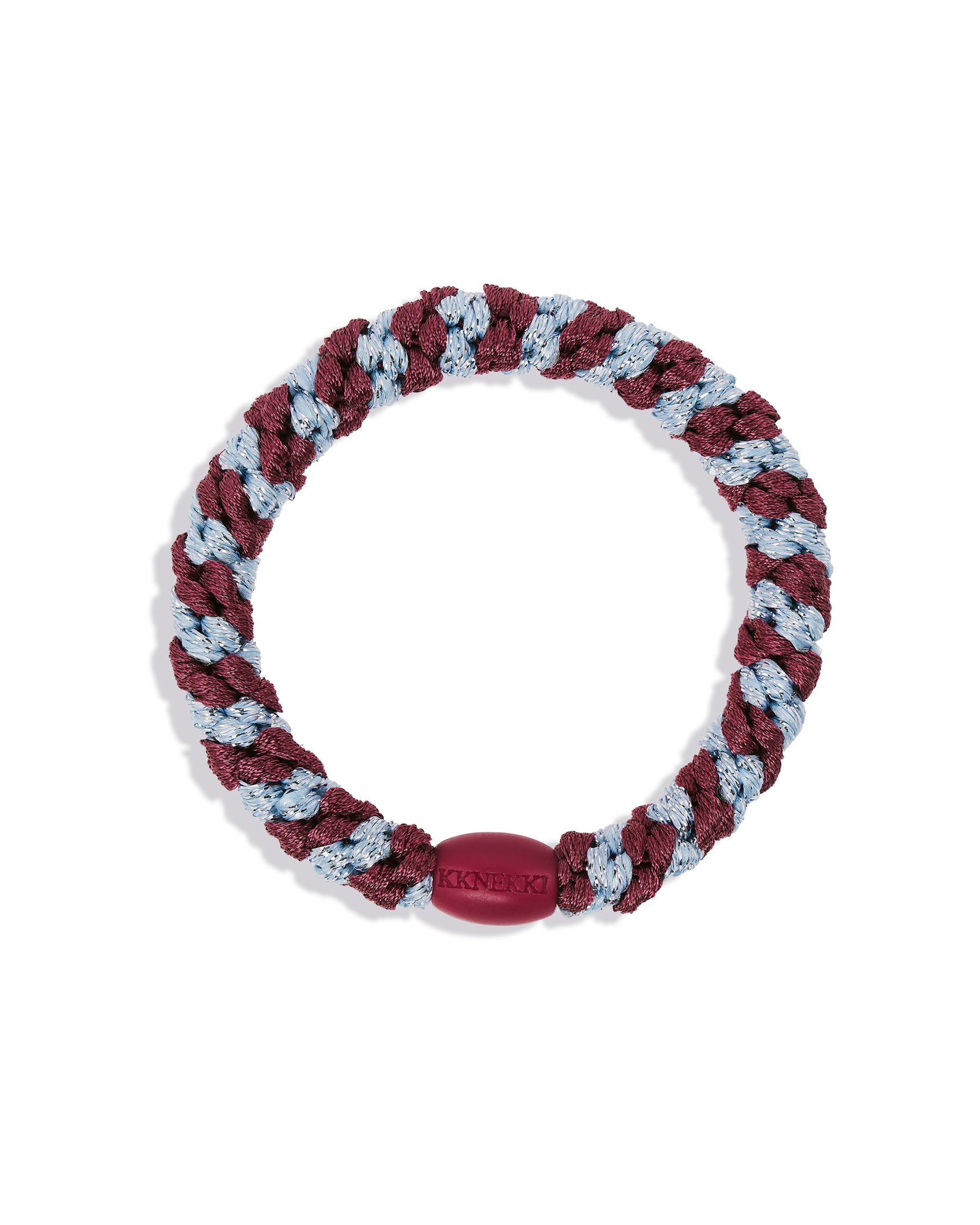 KKNEKKI Rosewood Seablue Glitter Stripe Hair Bobble