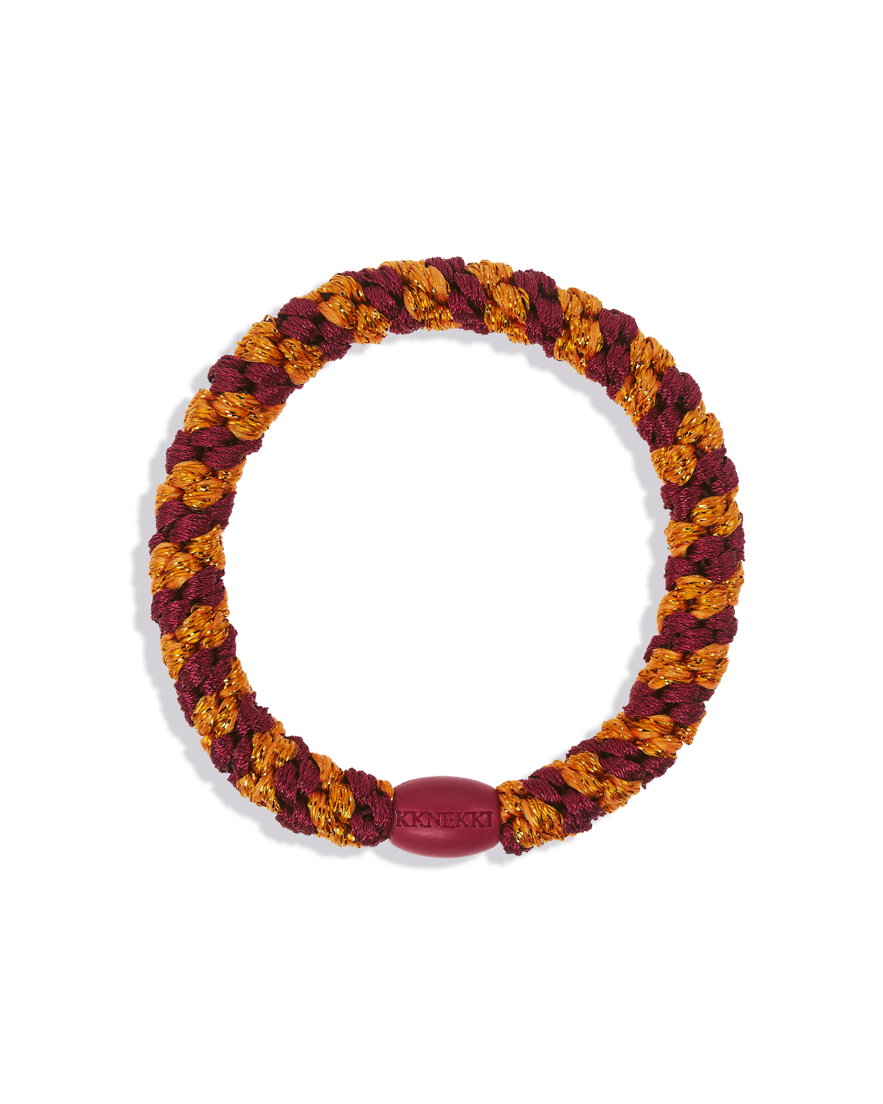 KKNEKKI Bordeaux Orange Glitter Stripe Hair Bobble
