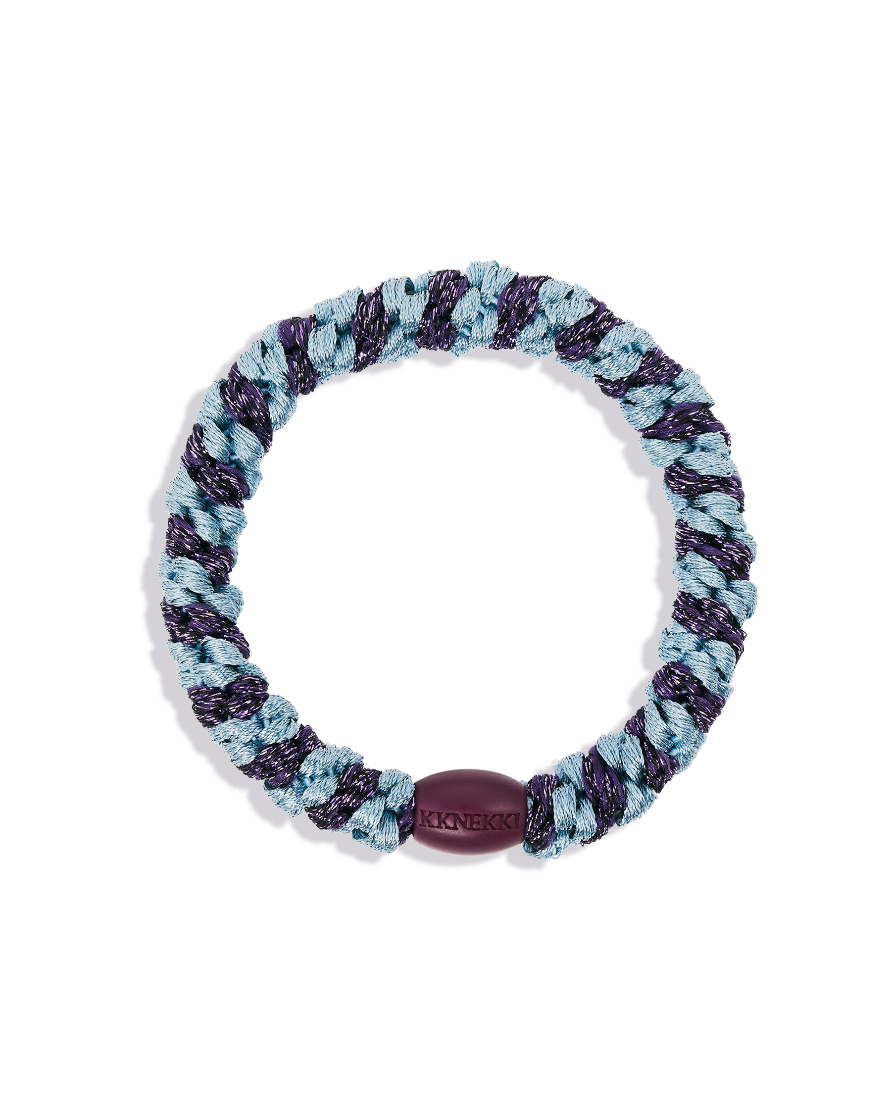 KKNEKKI Seablue Dark Purple Glitter Stripe Hair Bobble