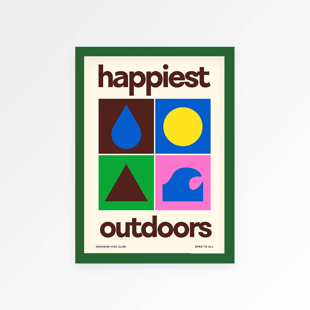 Happiest Outdoors print A5 unframed