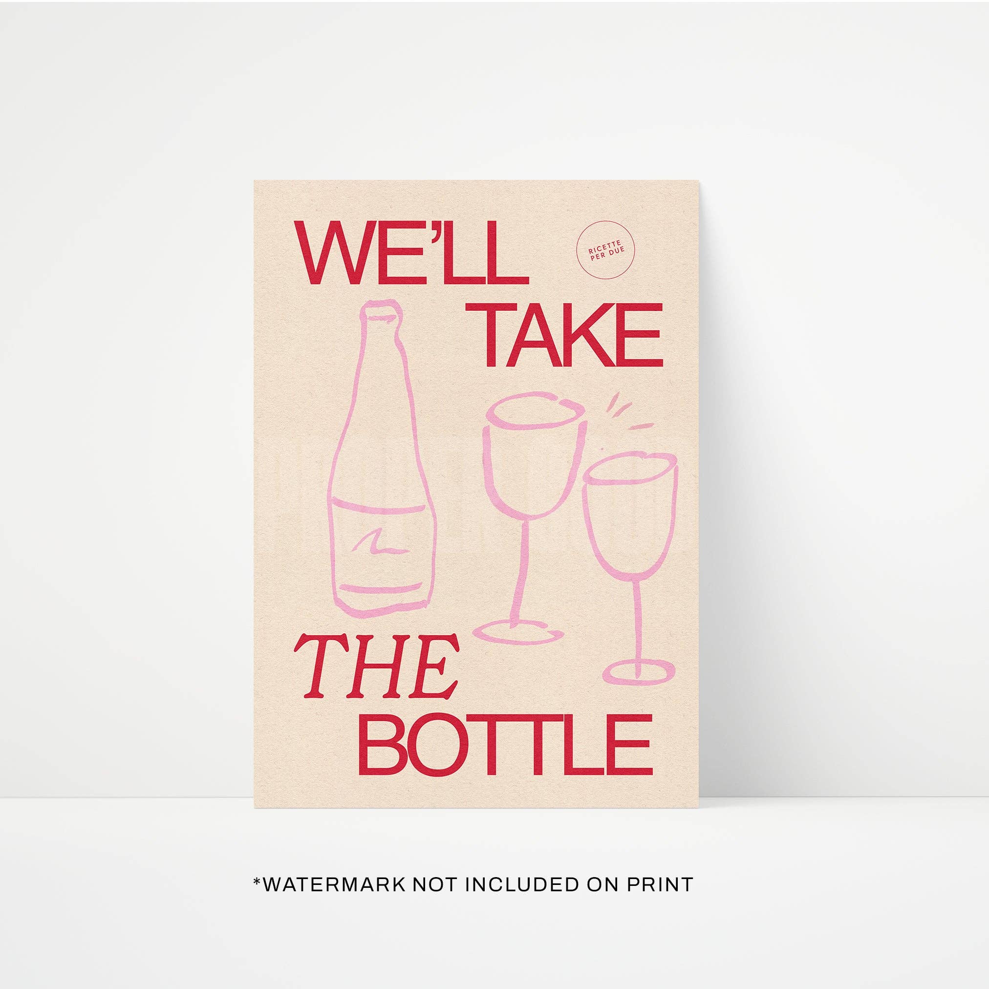 Wine Quote art print red A3 by Proper Good — wine wall art