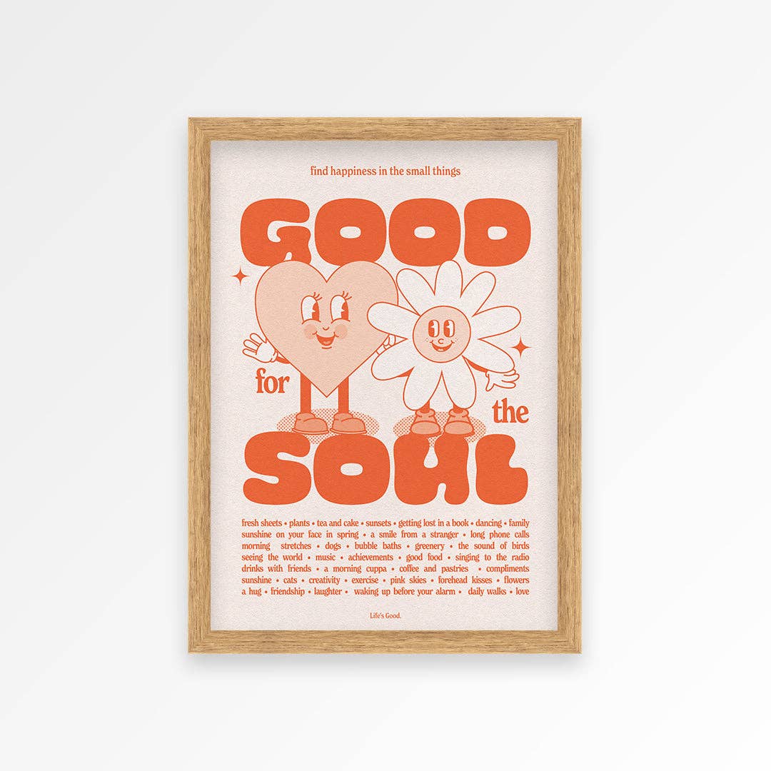 Good For The Soul Print: Green / Unframed / A4
