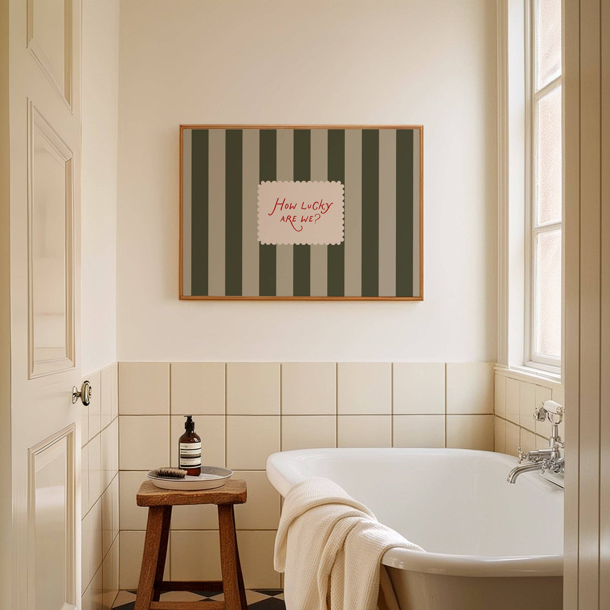 How Lucky Are We Striped Print