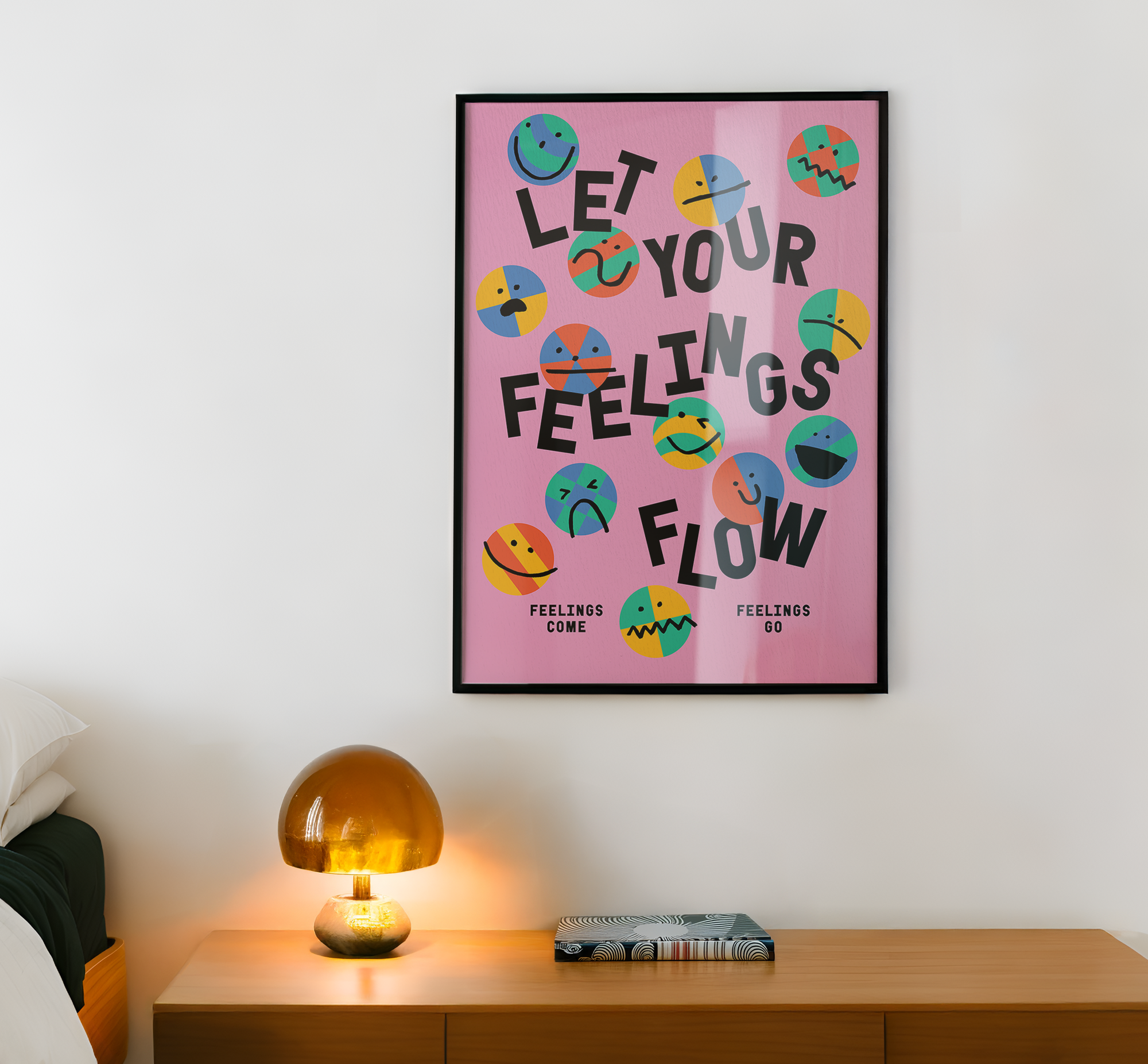 Let Your Feelings Flow Pink A3
