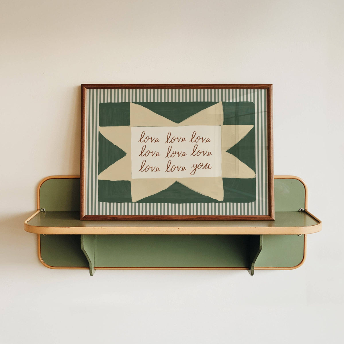 Love Love Love Love You Print: Blue / Unframed / A4
