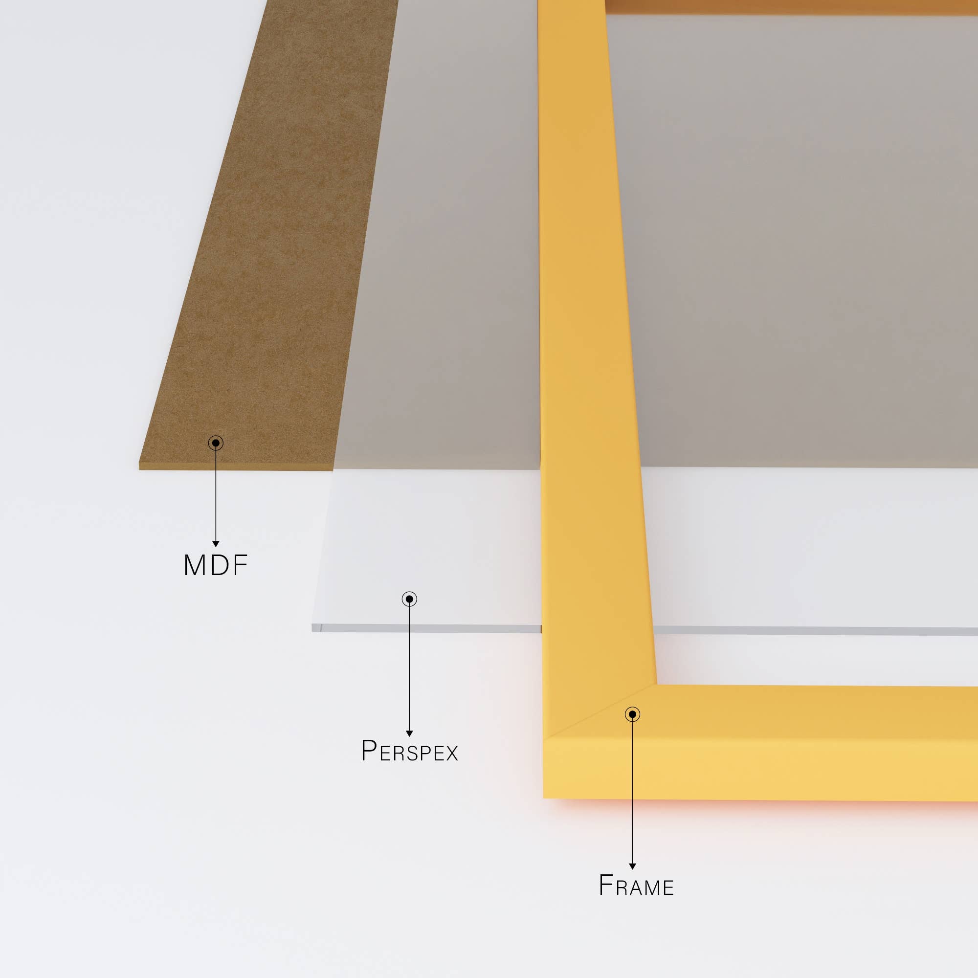 Orange A4 frame landscape — bright orange art frame for gallery wall