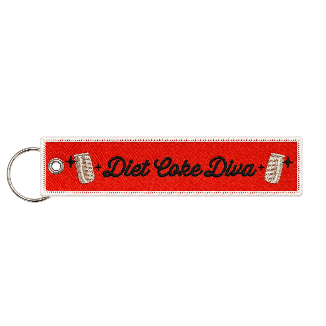 Diet Cola Diva Embroidered Keychain