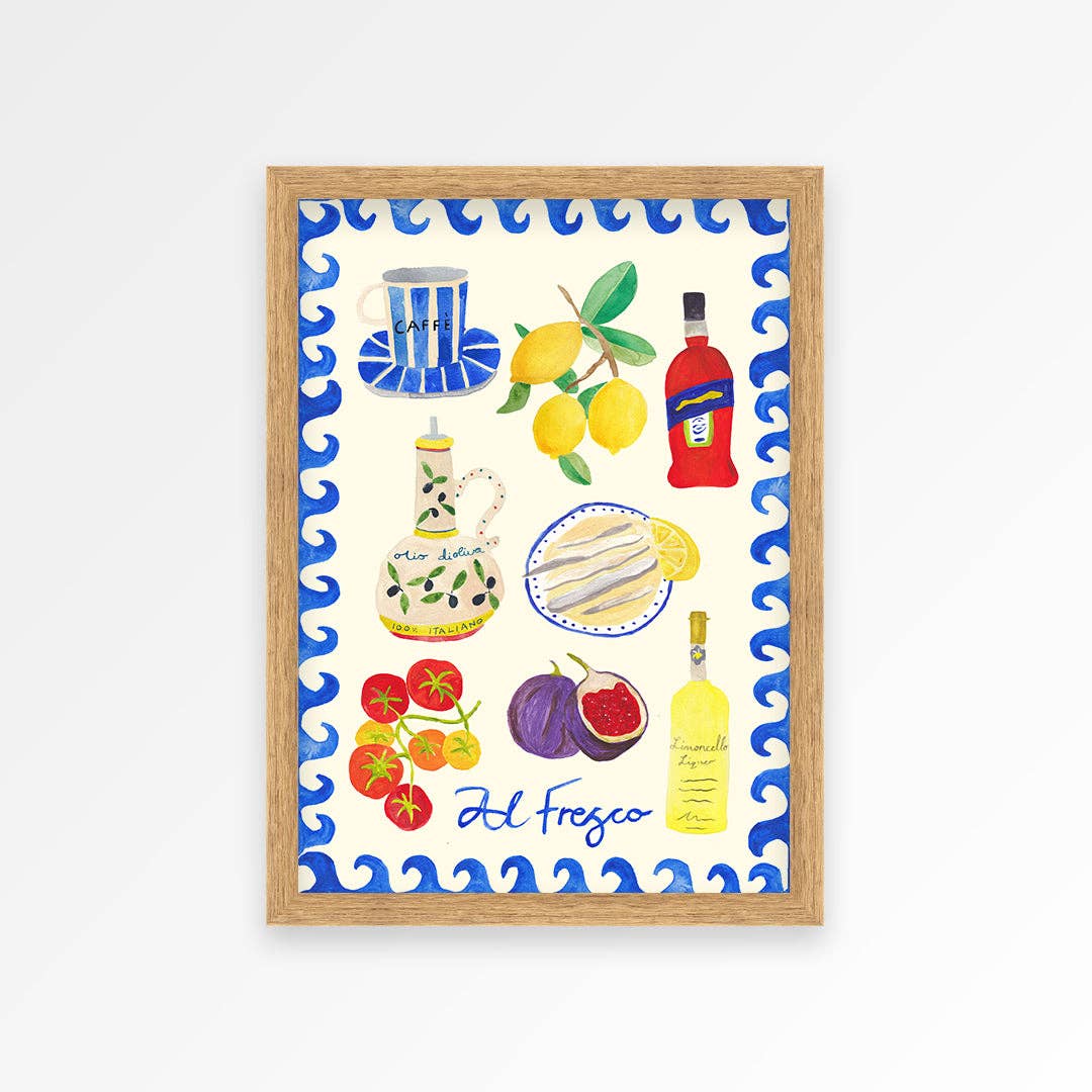 Alfresco Hand Painted Print A3