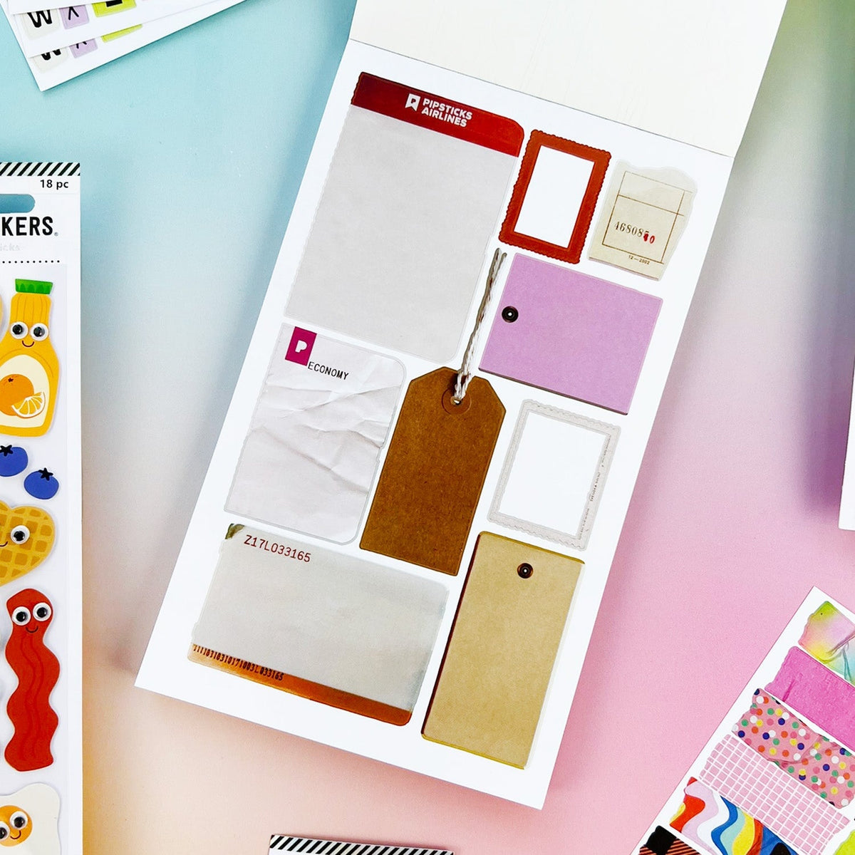 Mix & Match Junk Journal Sticker Book sticker pages
