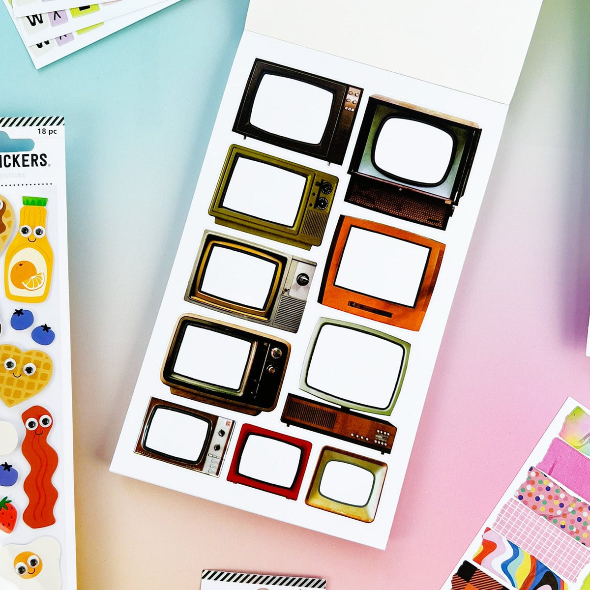 Mix & Match junk journal stickers on tear-off pages