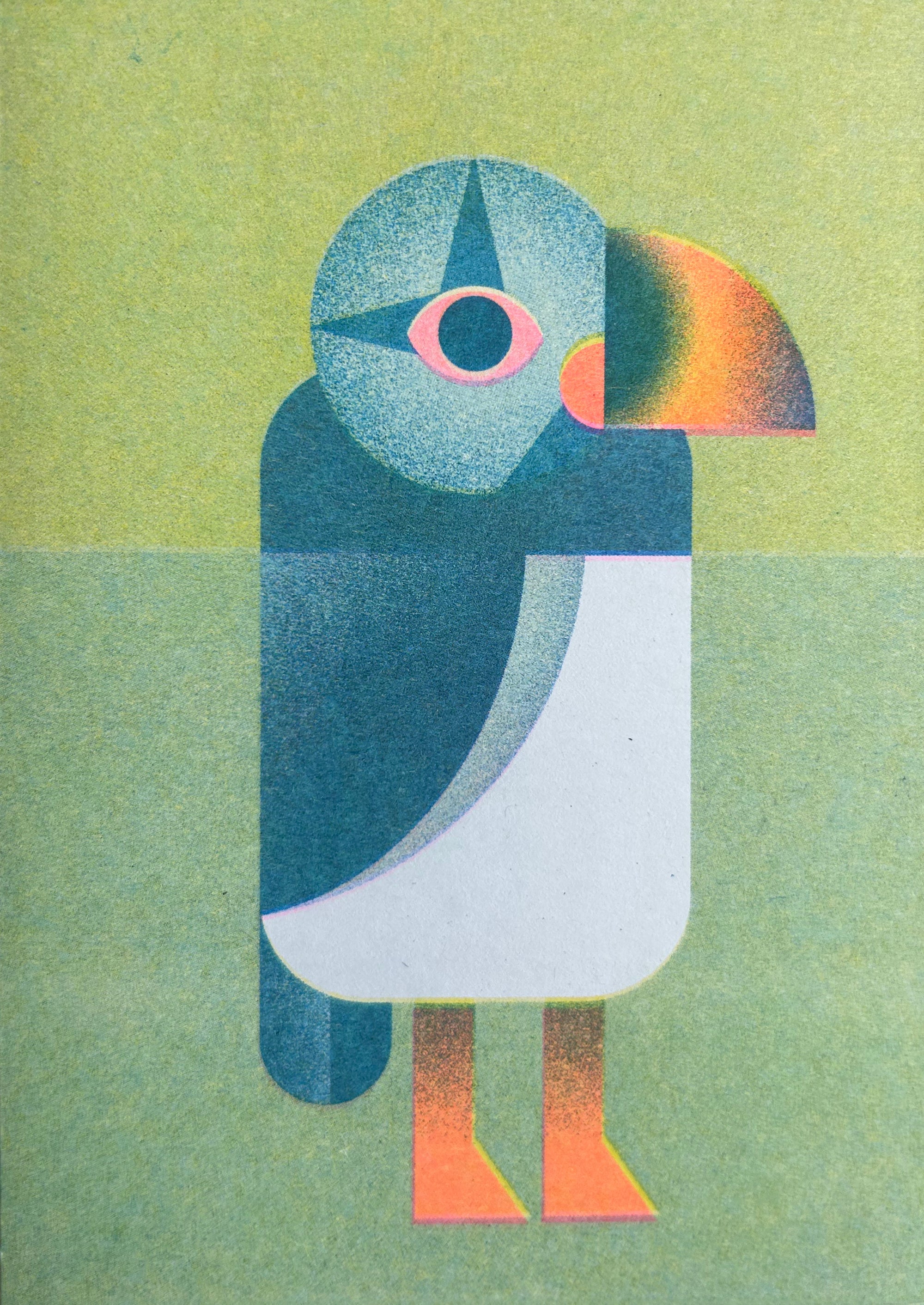 Puffin Riso Print