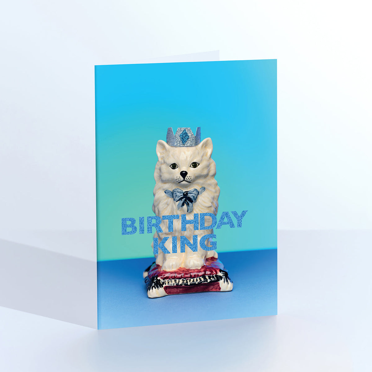 Birthday King Cat Greeting Card