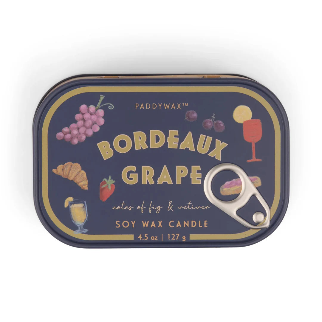 Bordeaux Grapes Tin Candle
