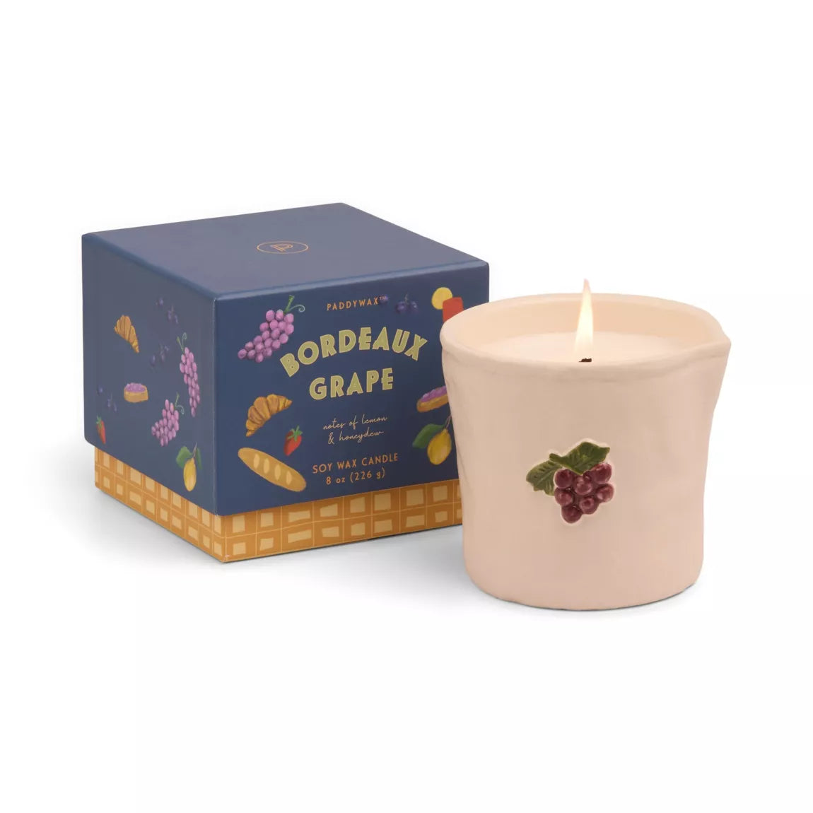 Bordeaux Grapes Ceramic Candle