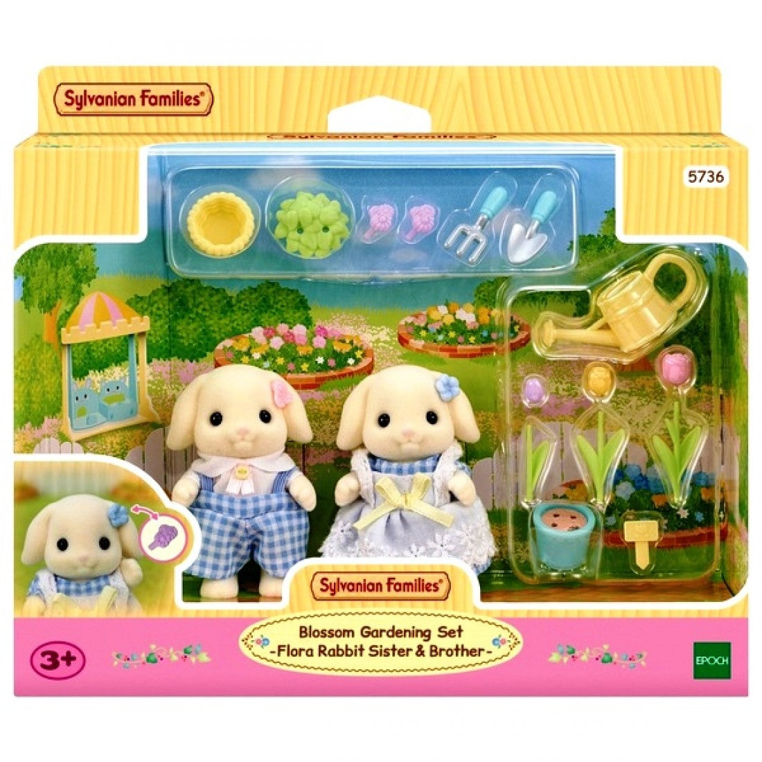 Sylvanian Families Blossom Gardening Set – Flora Rabbit Brother & Sister
