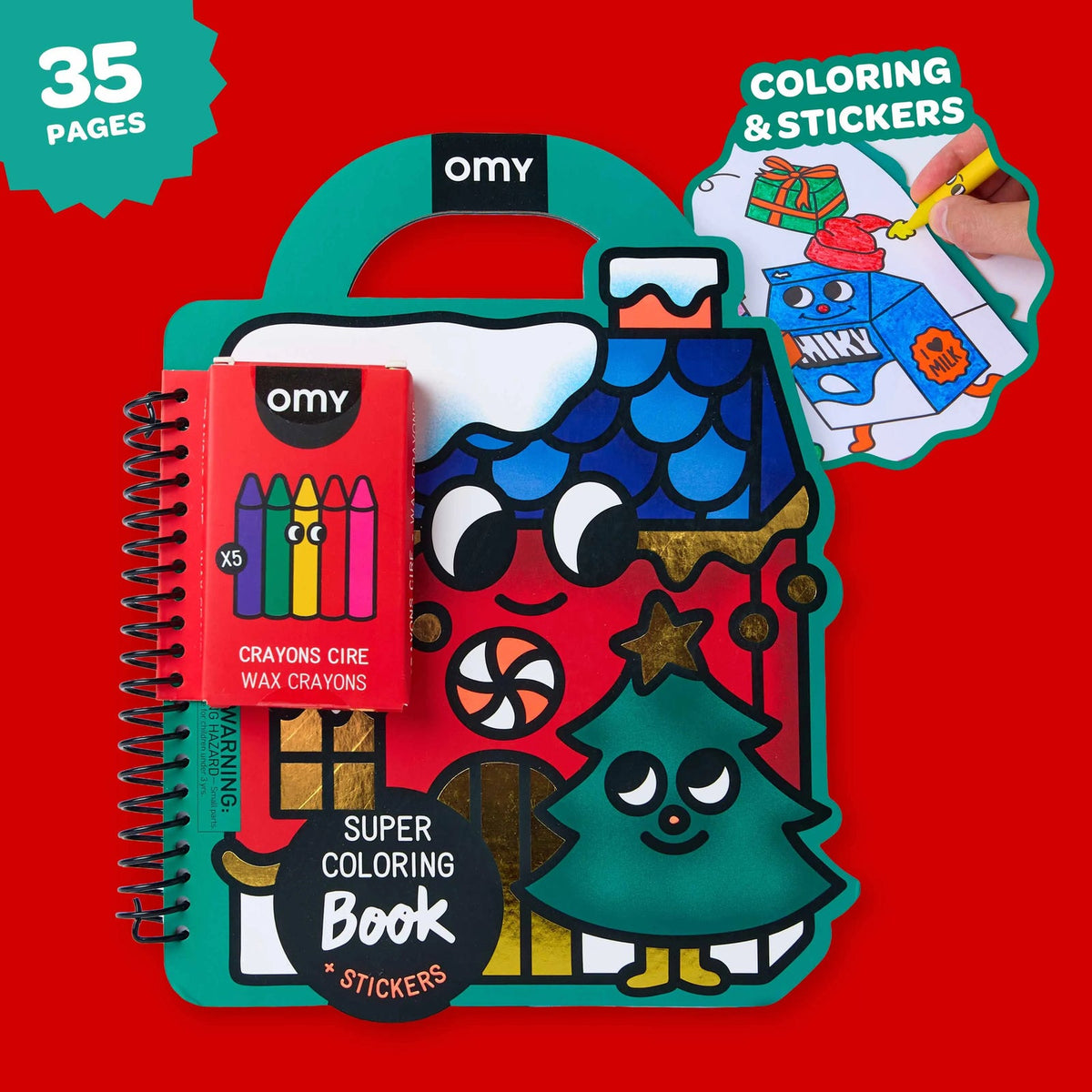 OMY Christmas super colouring and stickers book